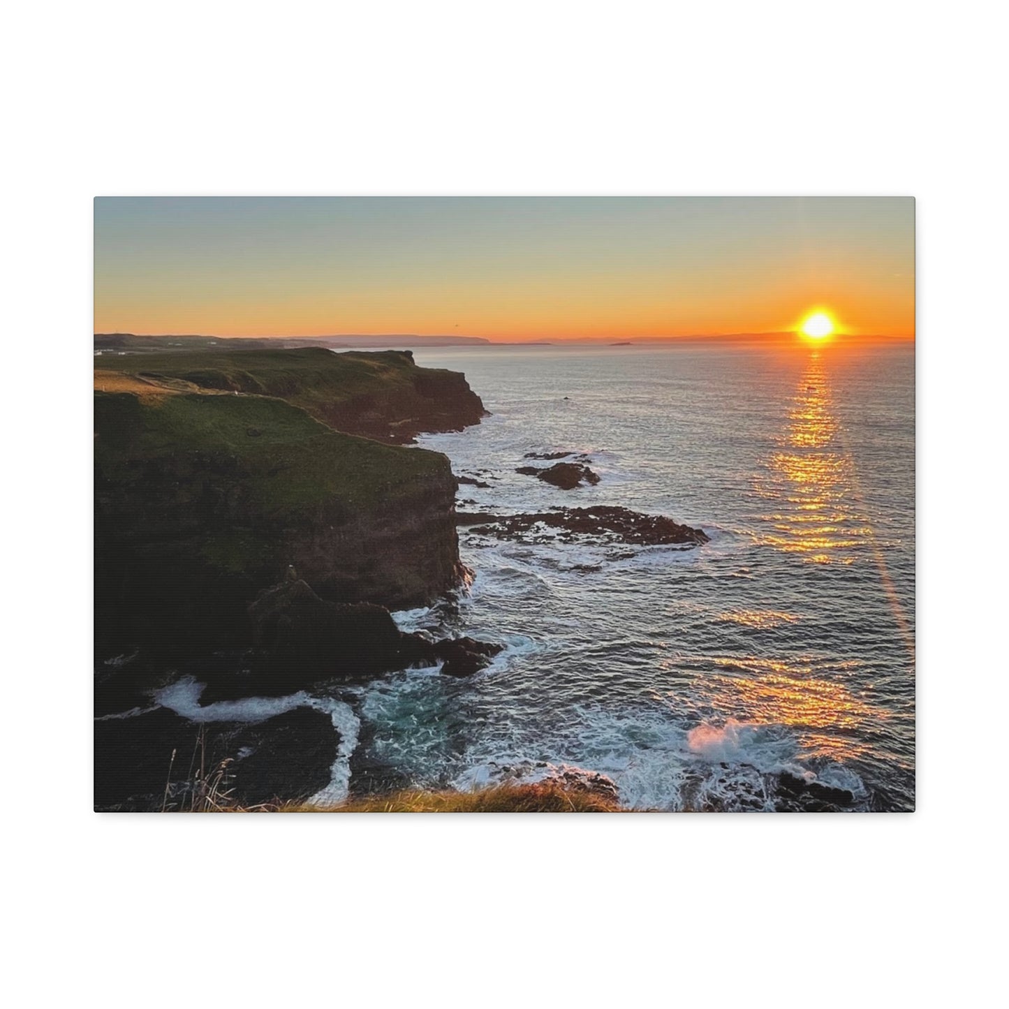 Ocean Sunset Canvas Wall Art - Scenic Coastal Horizon