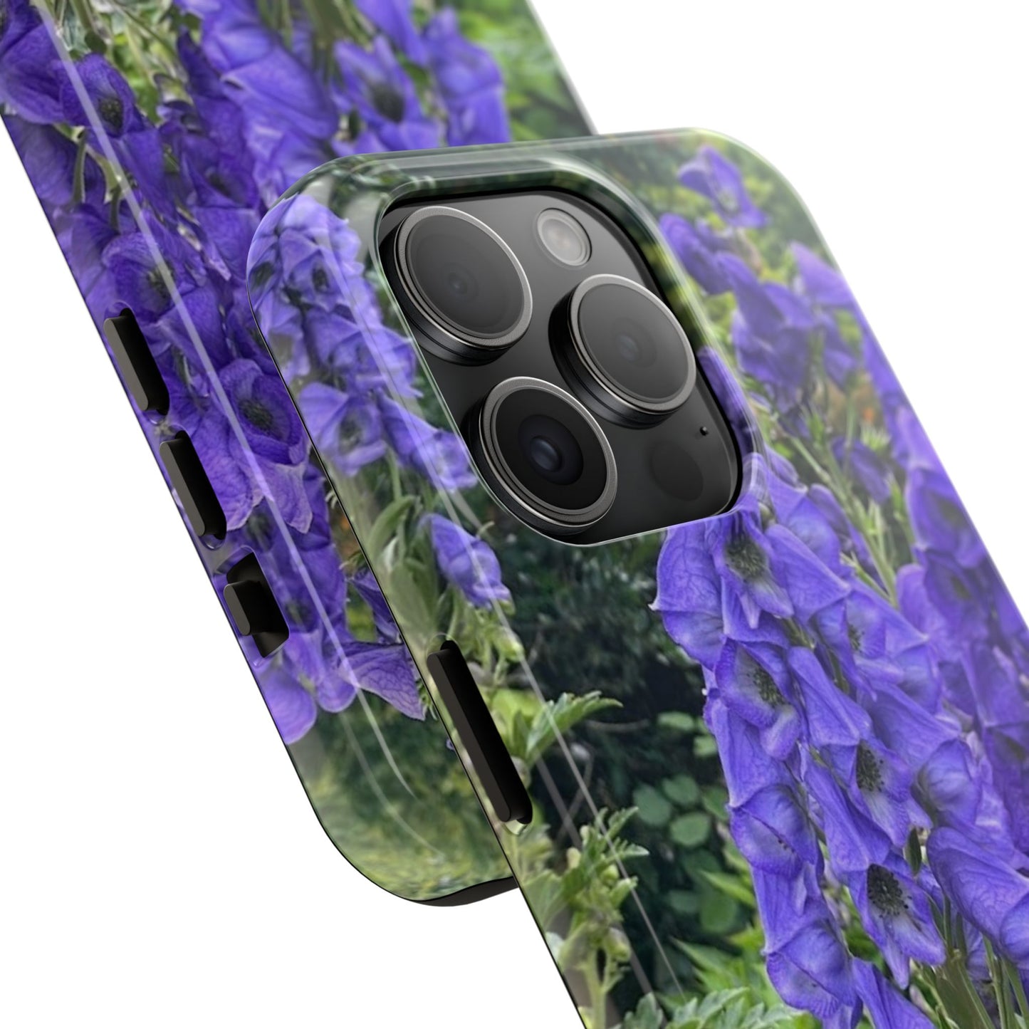 Elegant Floral Tough Phone Case - Purple Aconite Design