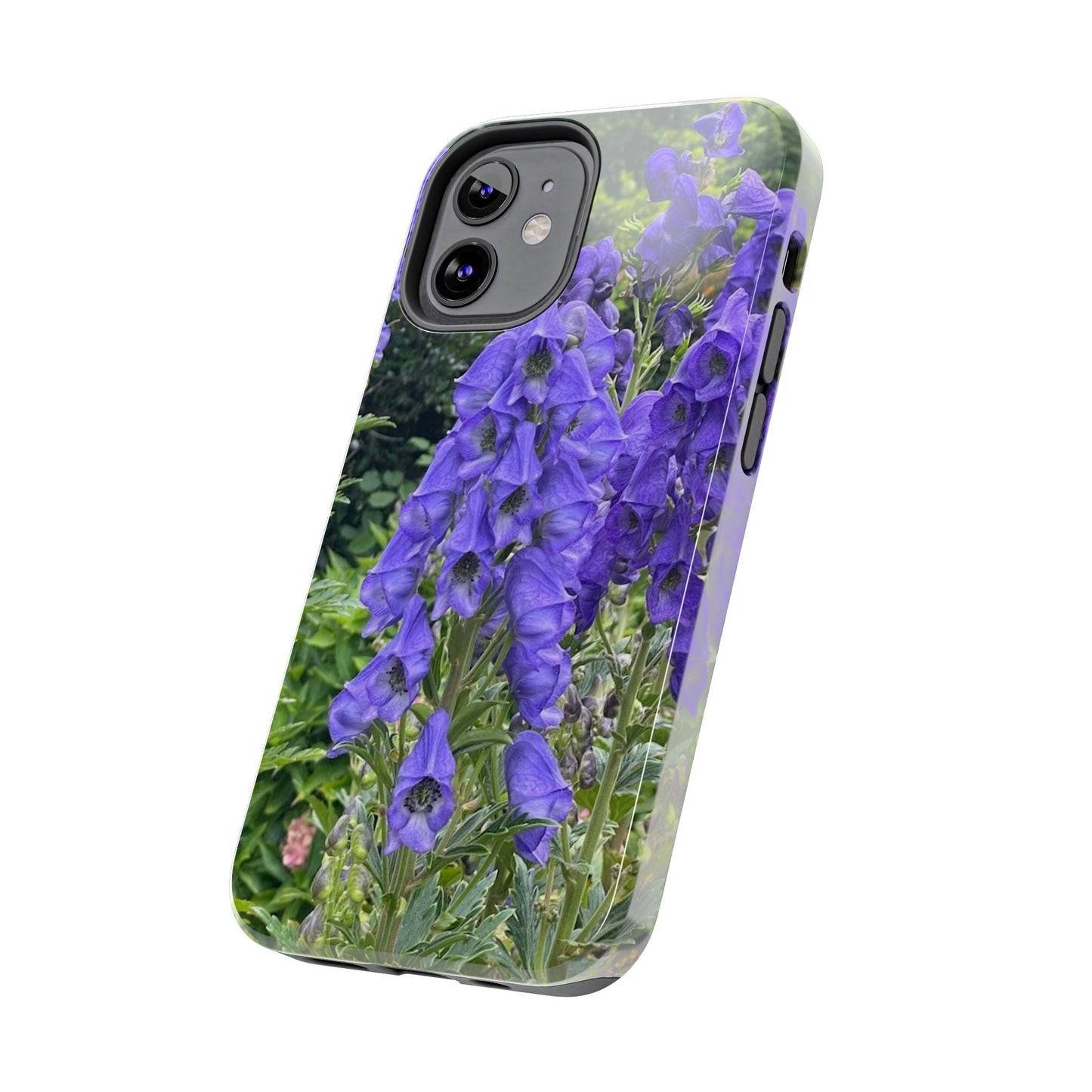 Elegant Floral Tough Phone Case - Purple Aconite Design