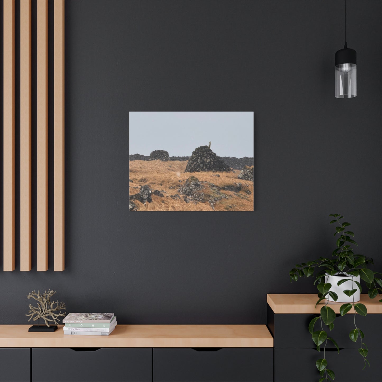 Nature-Inspired Stretched Canvas Art - Tranquil Rock Formation