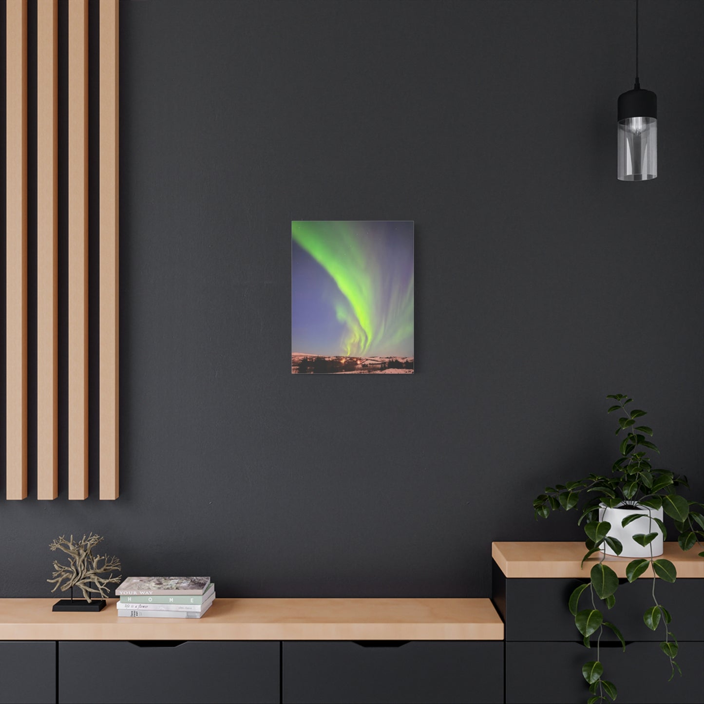 Aurora Borealis Canvas Art - 1.25" Stretched Wall Decor Iceland Northern Lights