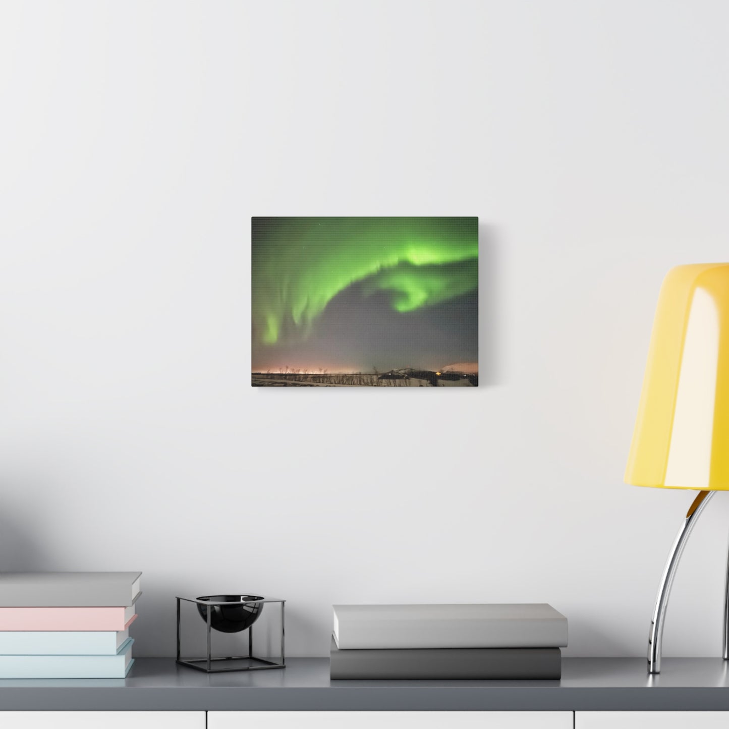 Aurora Borealis Canvas Art - Stunning Green Northern Lights Wall Decor Iceland