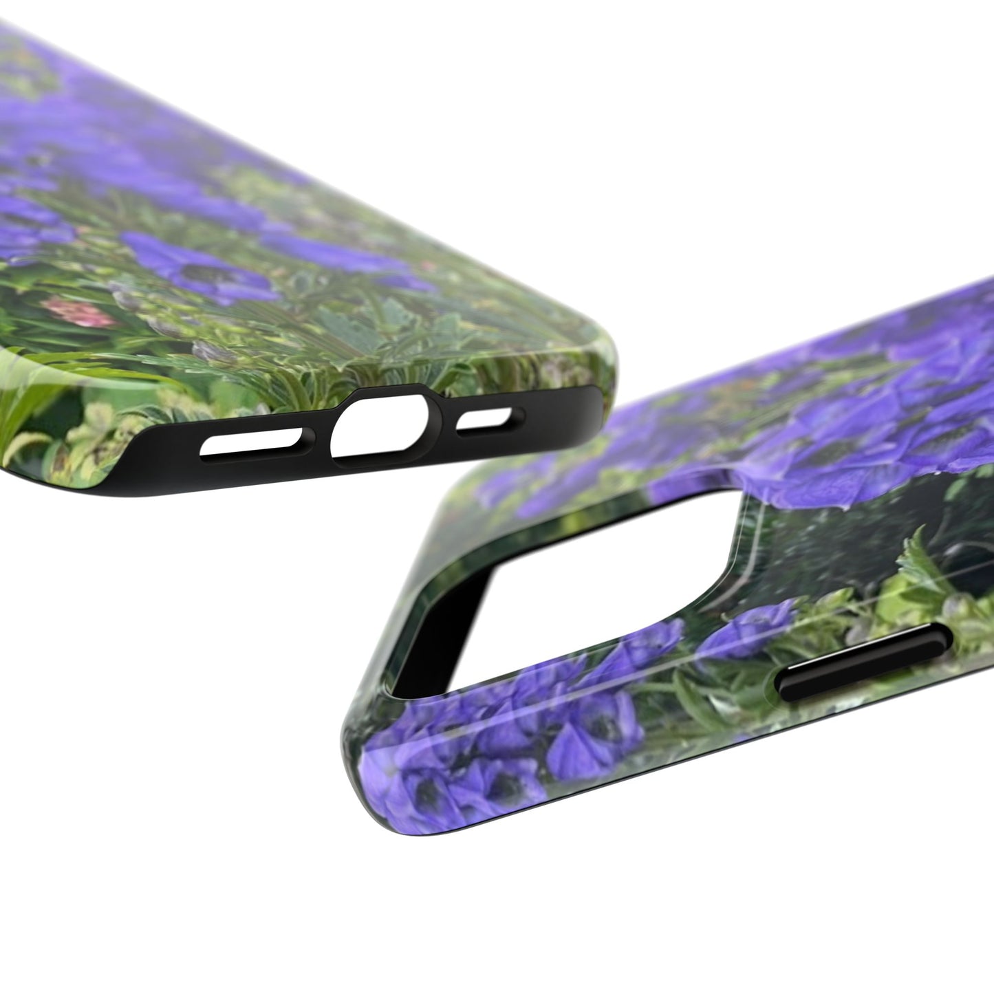Elegant Floral Tough Phone Case - Purple Aconite Design