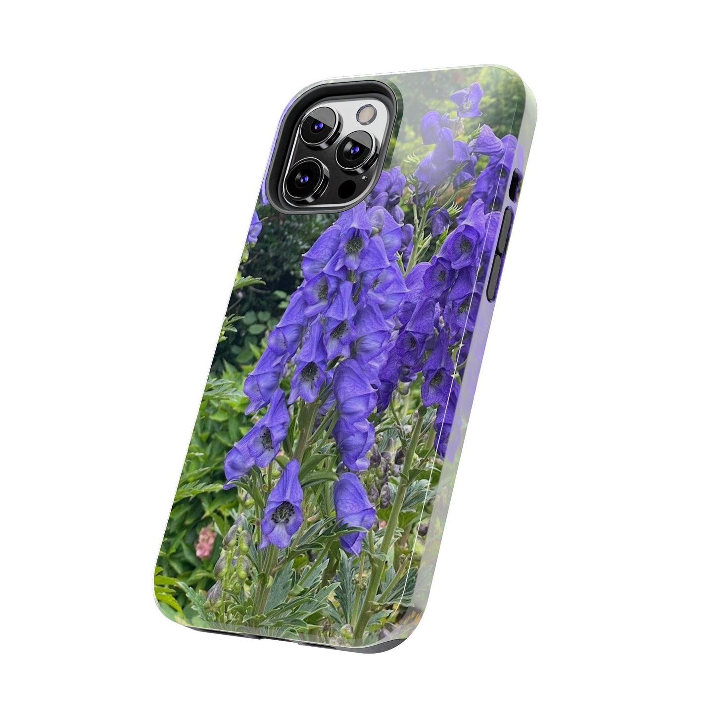 Elegant Floral Tough Phone Case - Purple Aconite Design