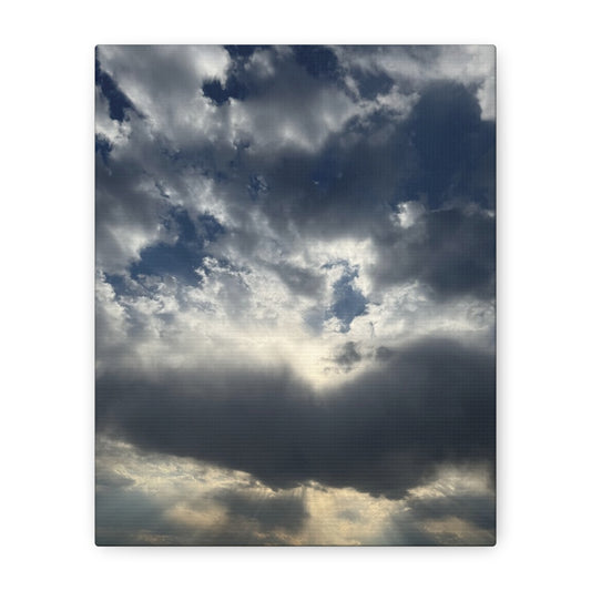 Cloudy Sky Canvas Art - Stretched Matte Wall Decor