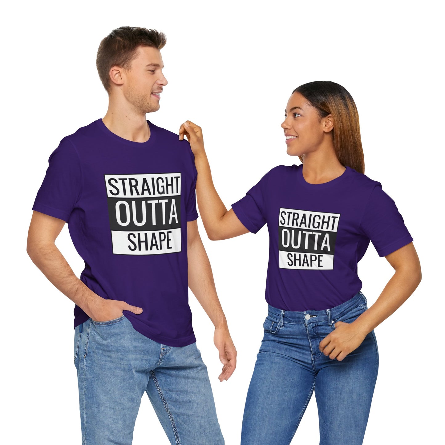 Straight Outta Shape Unisex Tee - Funny Workout T-Shirt for Fitness Enthusiasts