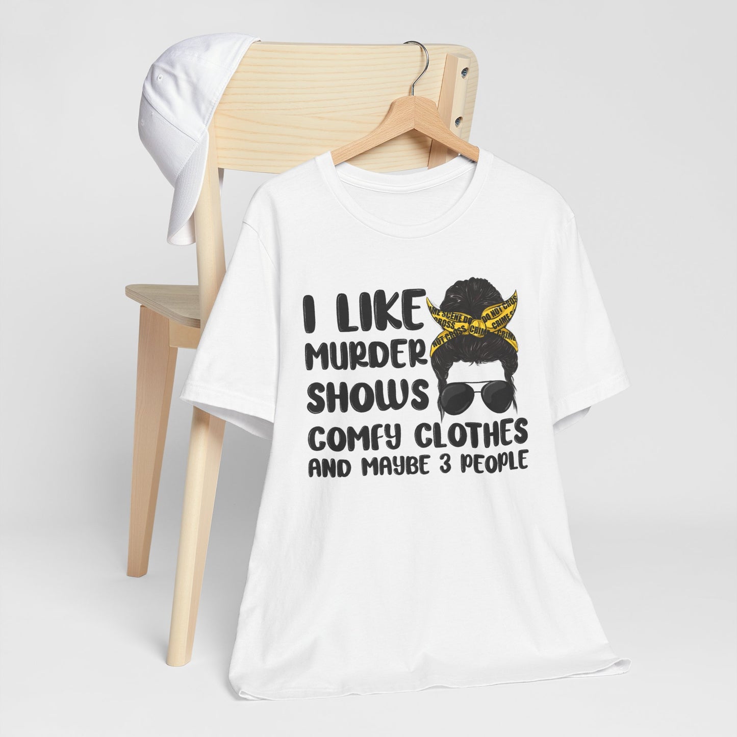 "I Like Murder Shows" Unisex Jersey Tee - Comfy Casual Shirt for True Crime Fans
