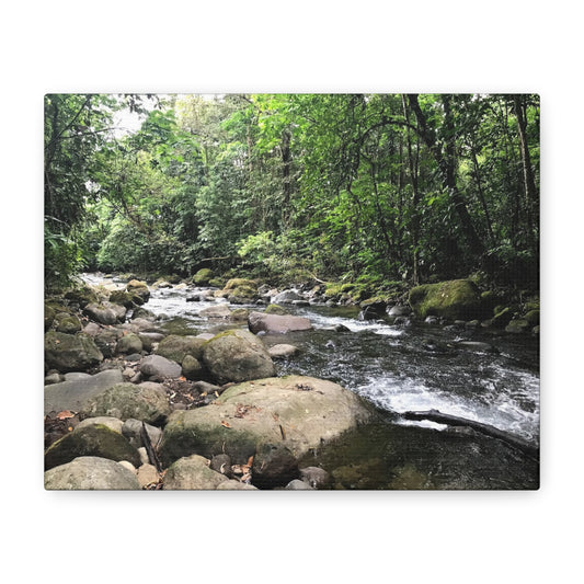 Serene Nature Canvas Wall Art – Tranquil River Landscape, 1.25" Stretched Print