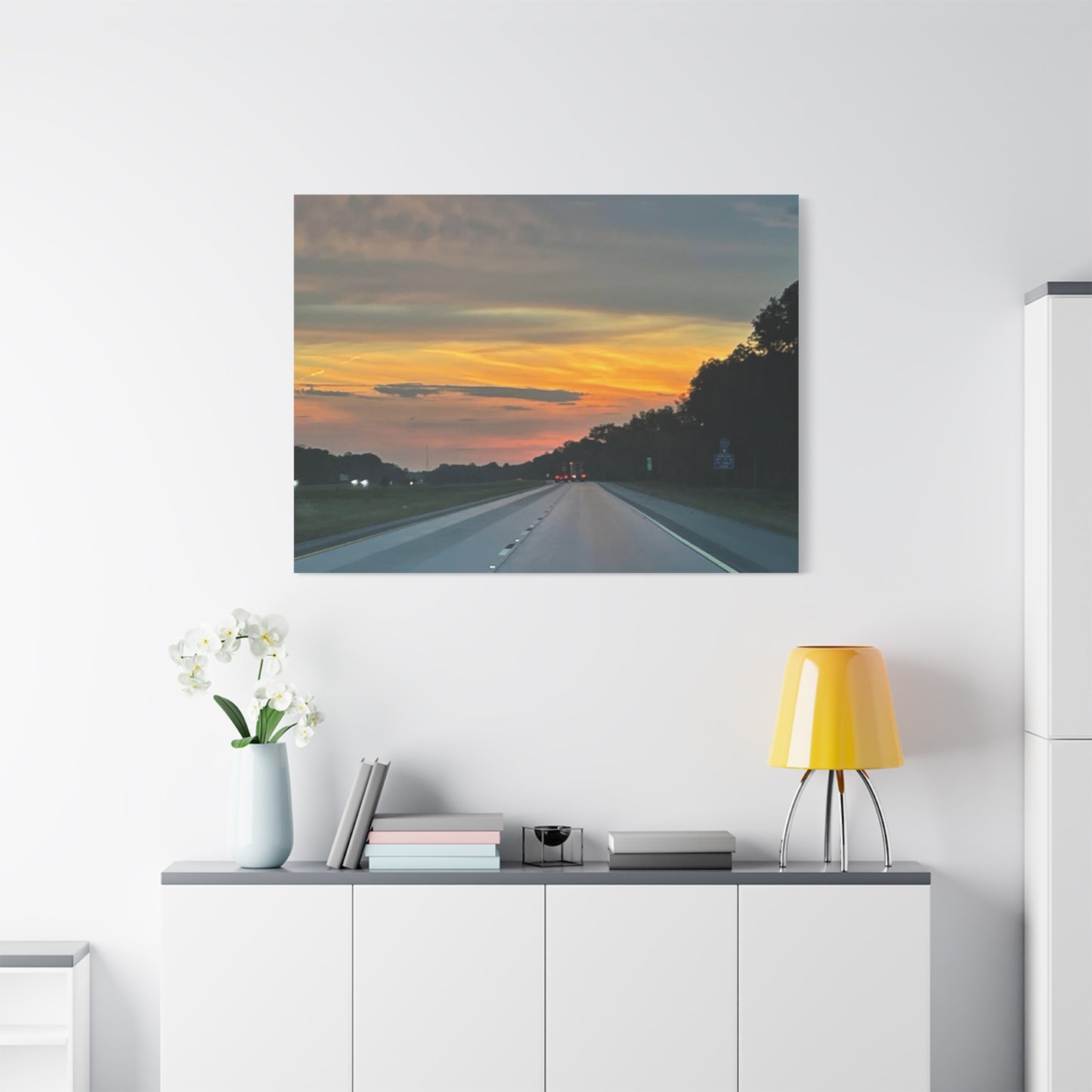 Sunset Roadway Canvas Print - Matte Stretched Artwork