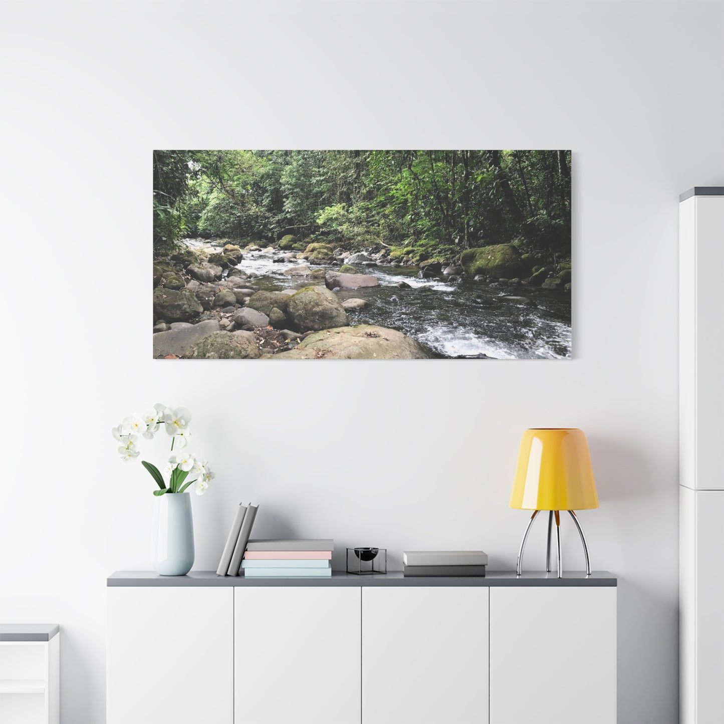 Serene Nature Canvas Wall Art – Tranquil River Landscape, 1.25" Stretched Print