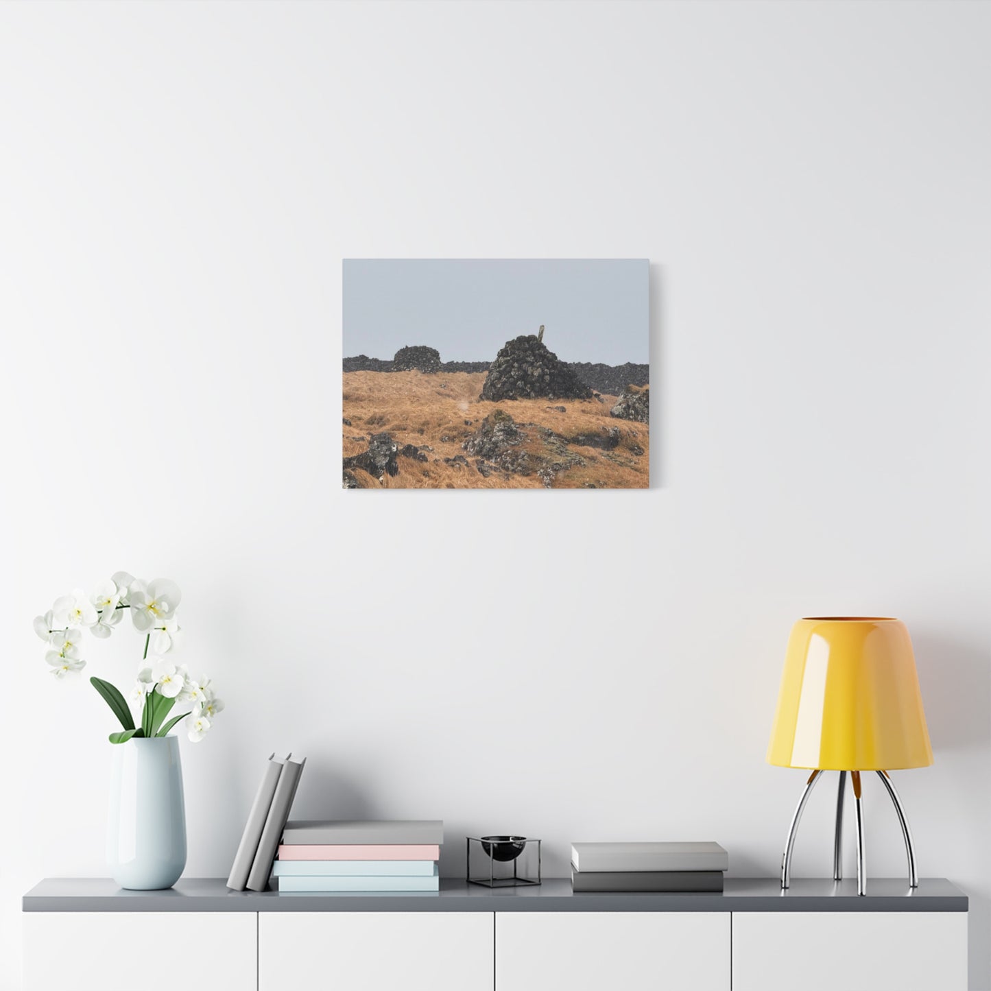 Nature-Inspired Stretched Canvas Art - Tranquil Rock Formation