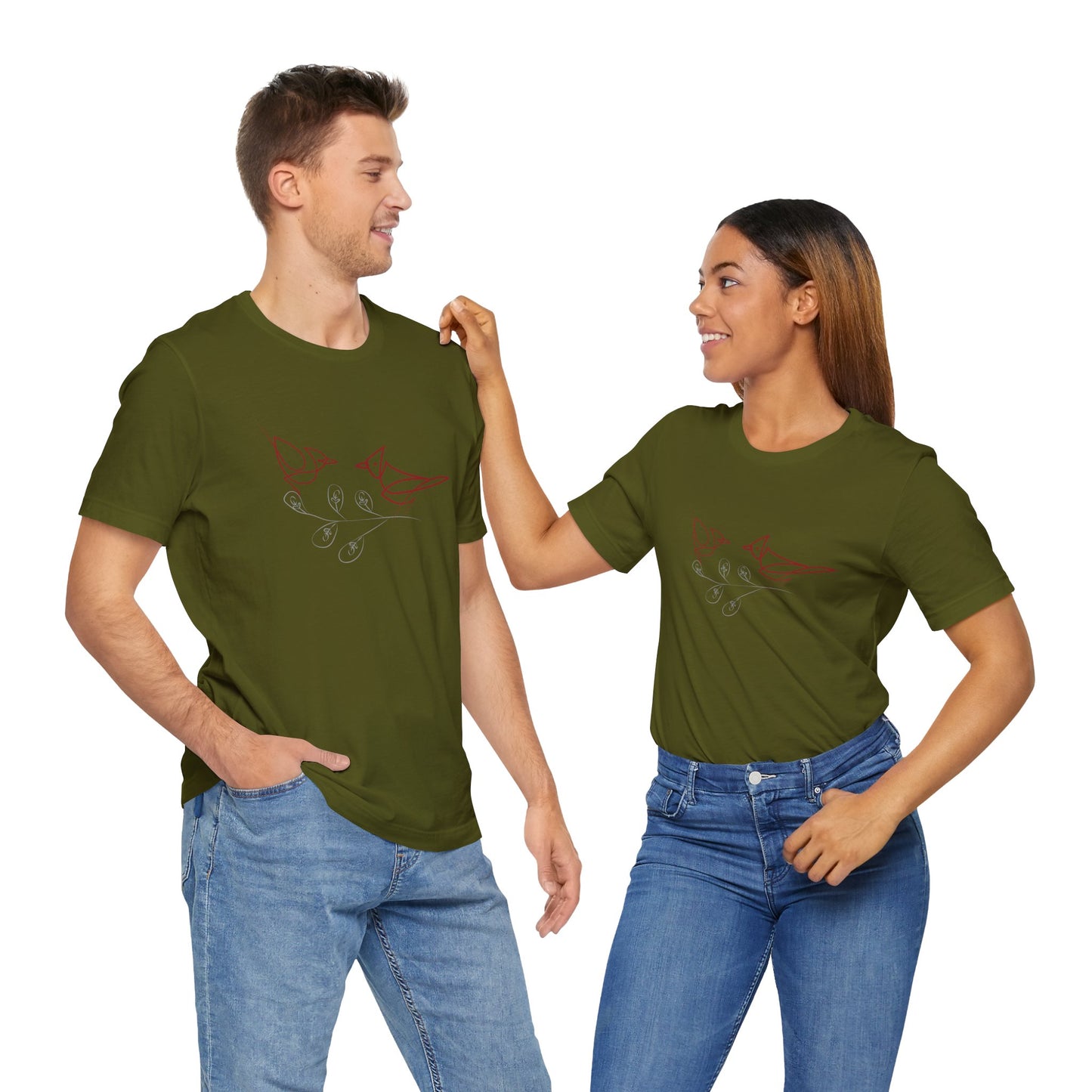 Cardinal Bird Short Sleeve Tee - Unisex Jersey T-Shirt