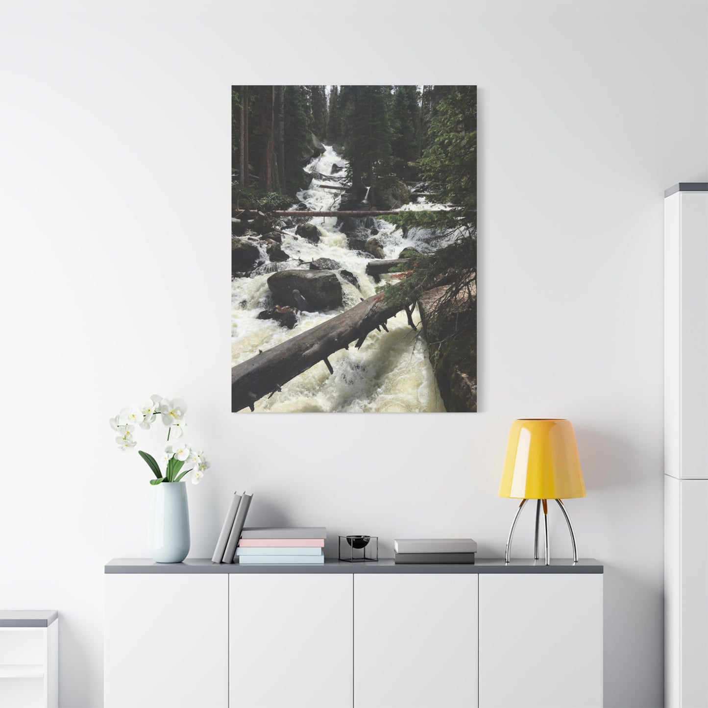 Nature Waterfall Canvas Art - Stretched Matte Wall Decor