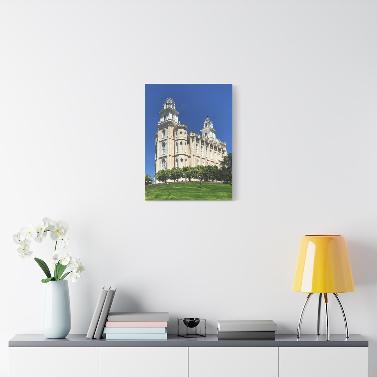 Matte Canvas Wall Art - Beautiful Architectural Print for Home Décor Manti Temple LDS