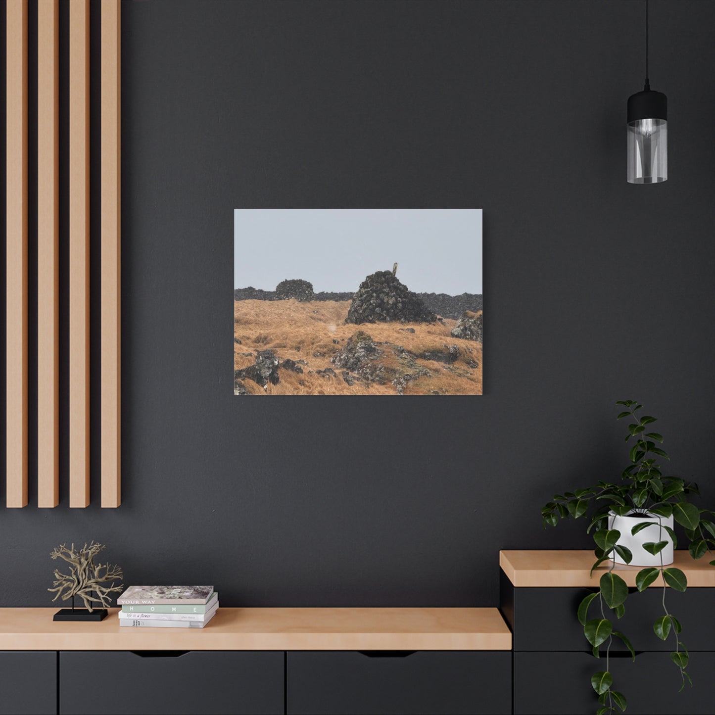 Nature-Inspired Stretched Canvas Art - Tranquil Rock Formation
