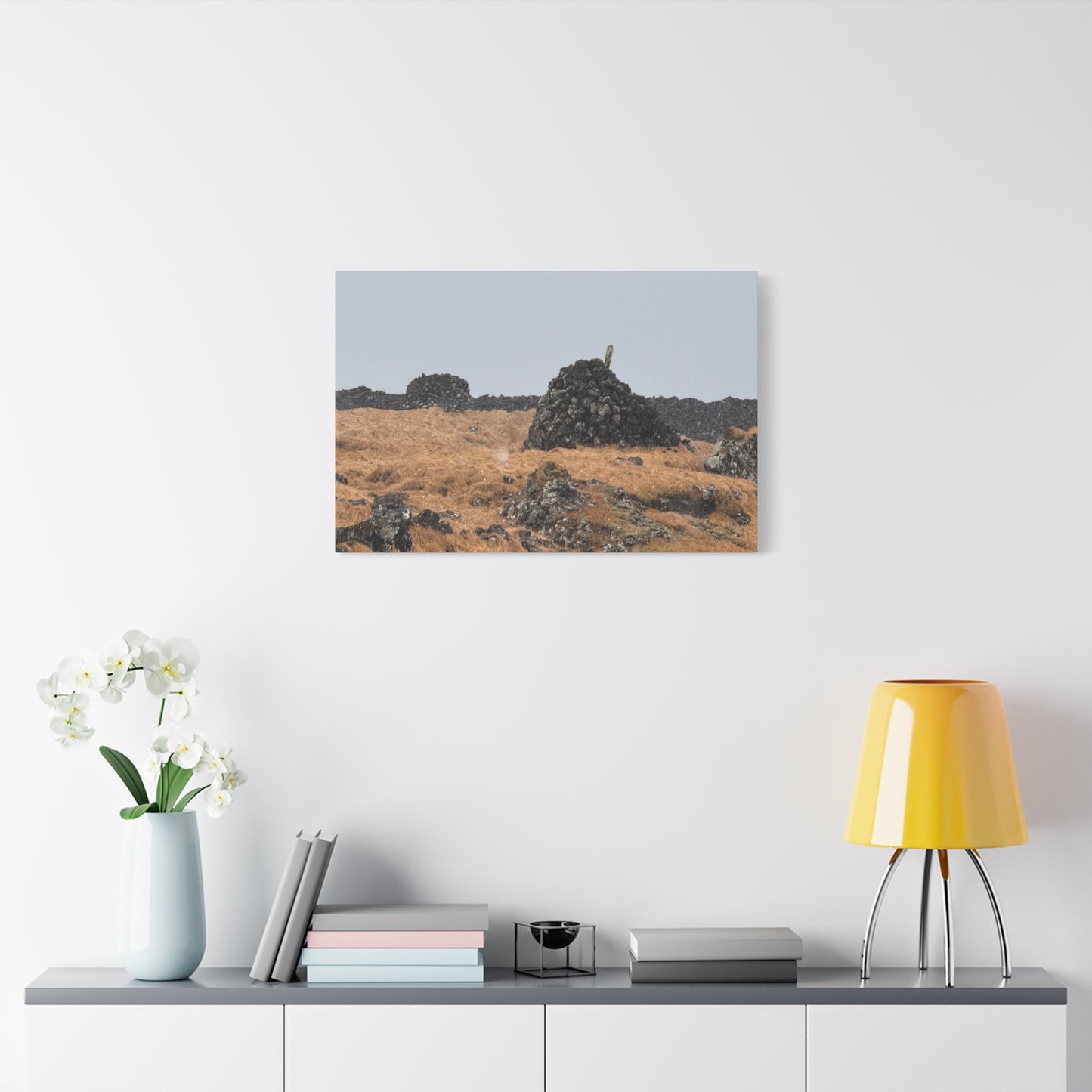 Nature-Inspired Stretched Canvas Art - Tranquil Rock Formation