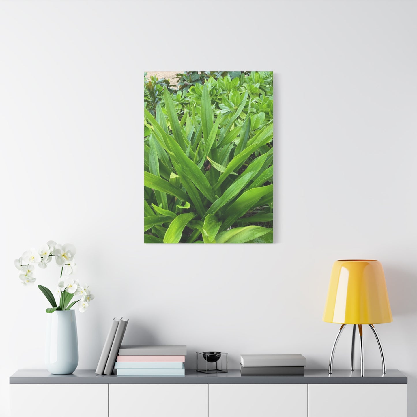 Nature-Inspired Matte Canvas Wall Art - Lush Greenery with snail