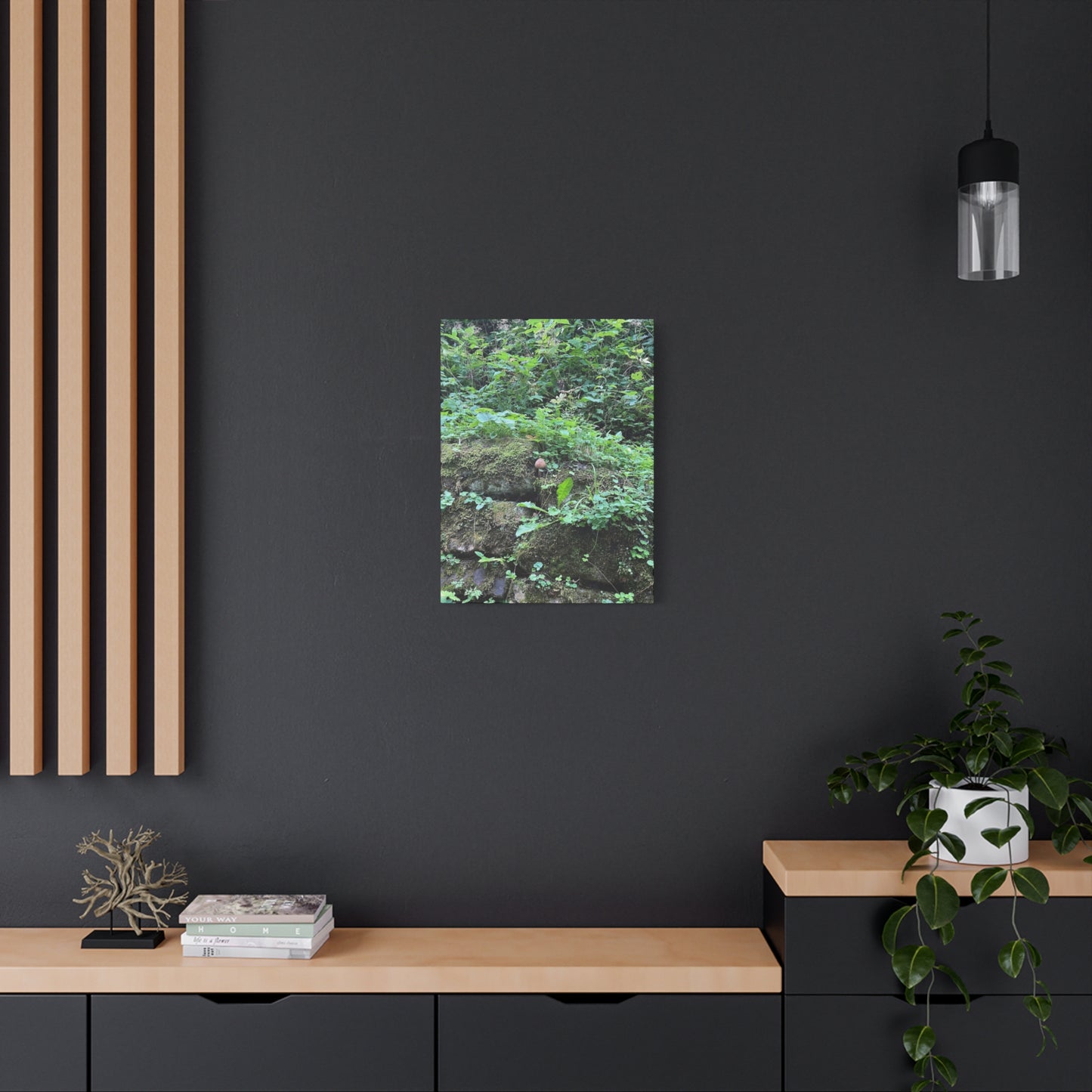 Nature-Inspired Stretched Canvas Print - Rustic Greenery Art for Home Décor