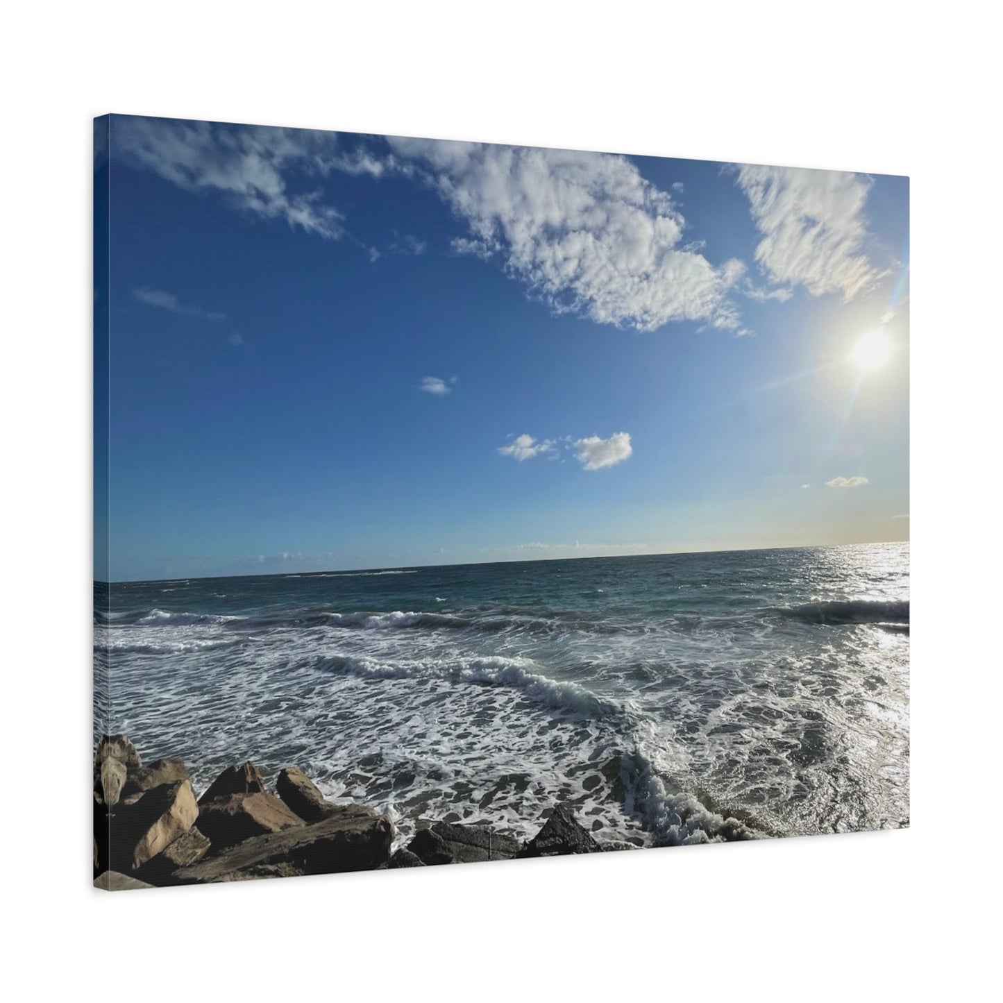 Ocean Waves Stretched Canvas Art - Serene Coastal Home Decor