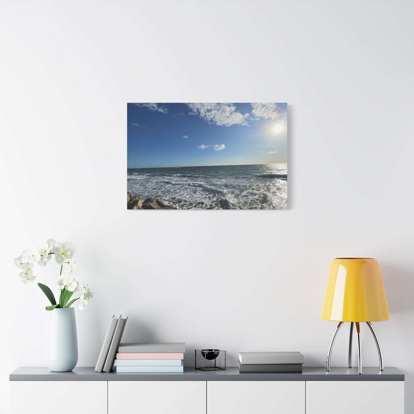 Ocean Waves Stretched Canvas Art - Serene Coastal Home Decor