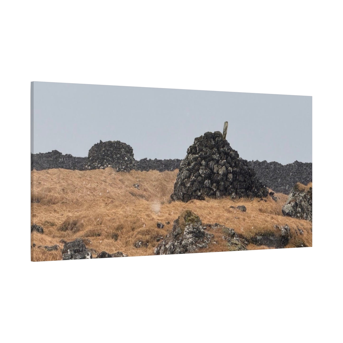 Nature-Inspired Stretched Canvas Art - Tranquil Rock Formation