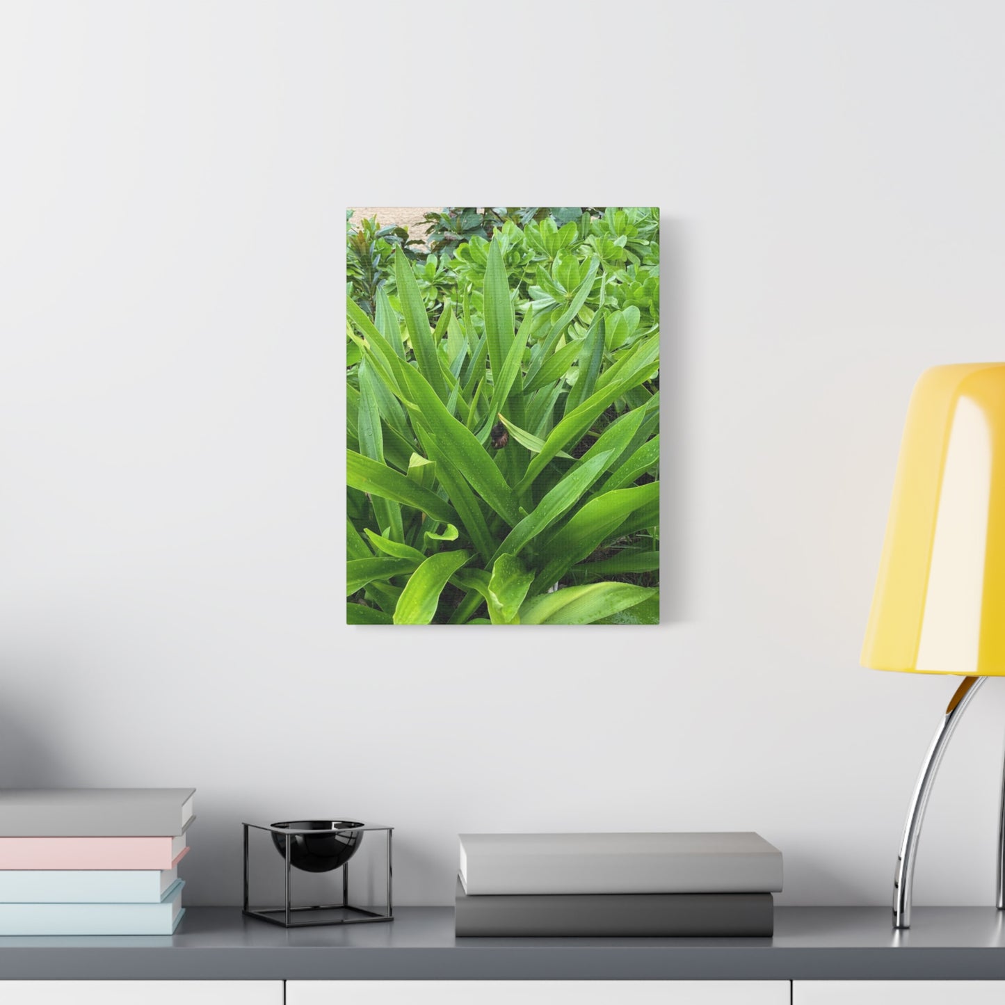 Nature-Inspired Matte Canvas Wall Art - Lush Greenery with snail