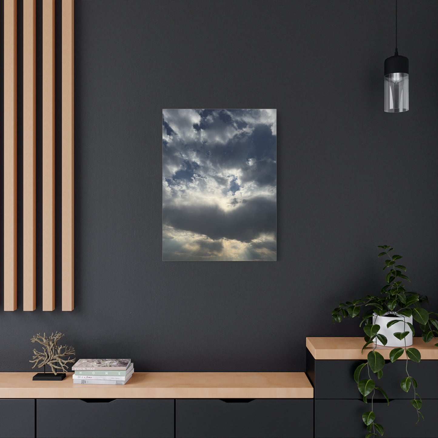 Cloudy Sky Canvas Art - Stretched Matte Wall Decor