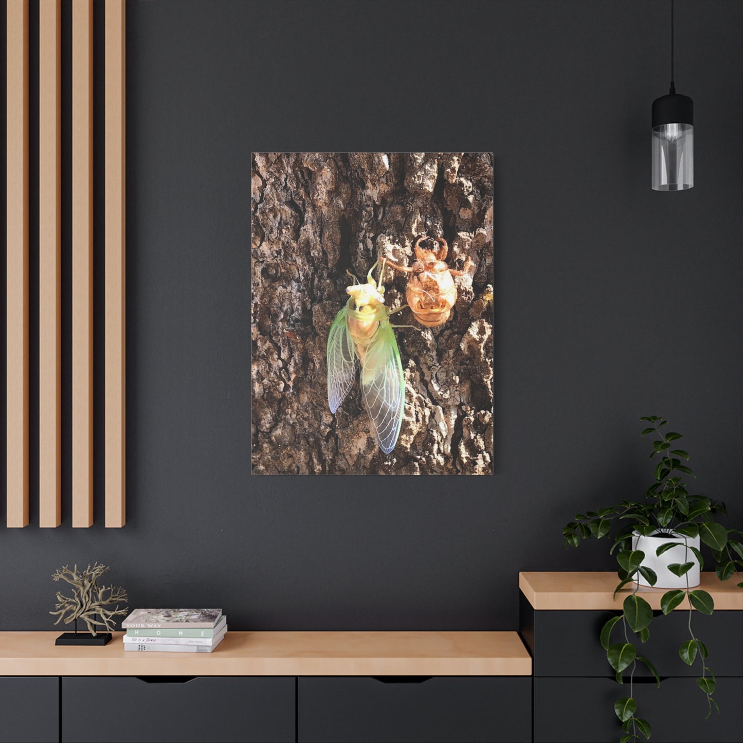 Nature-Inspired Wall Art: Cicada Lifecycle Canvas Print