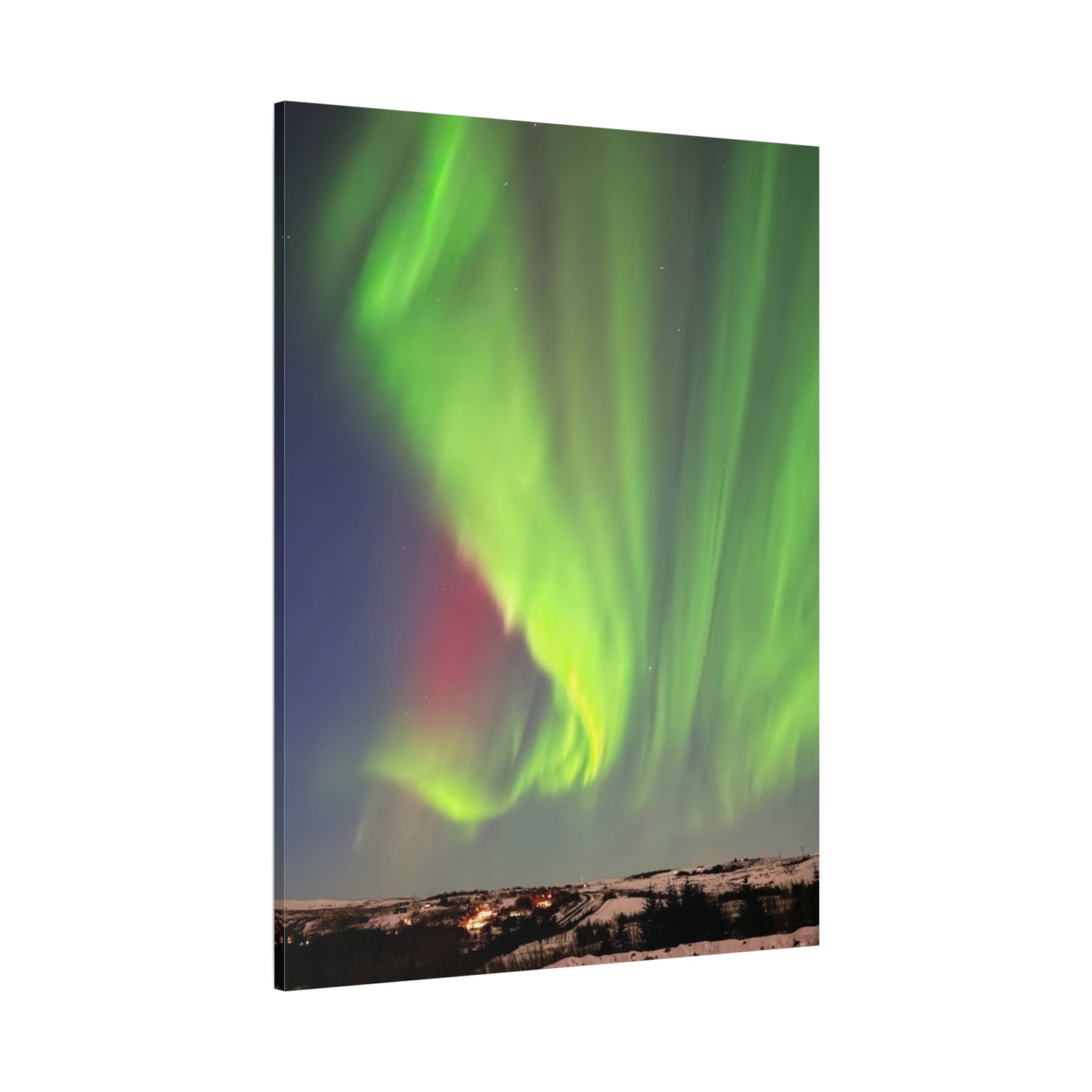 Aurora Borealis Canvas Art - Stunning Northern Lights Stretched Wall Decor Iceland