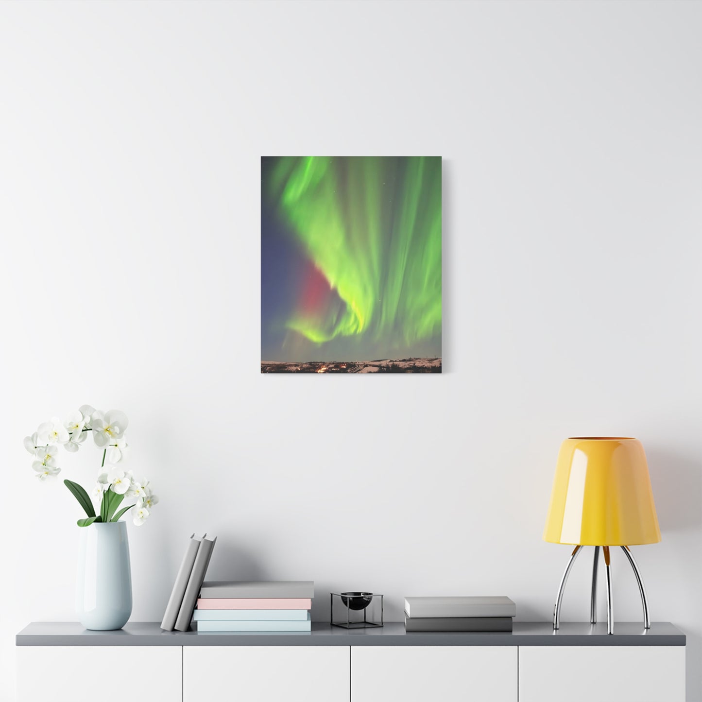 Aurora Borealis Canvas Art - Stunning Northern Lights Stretched Wall Decor Iceland