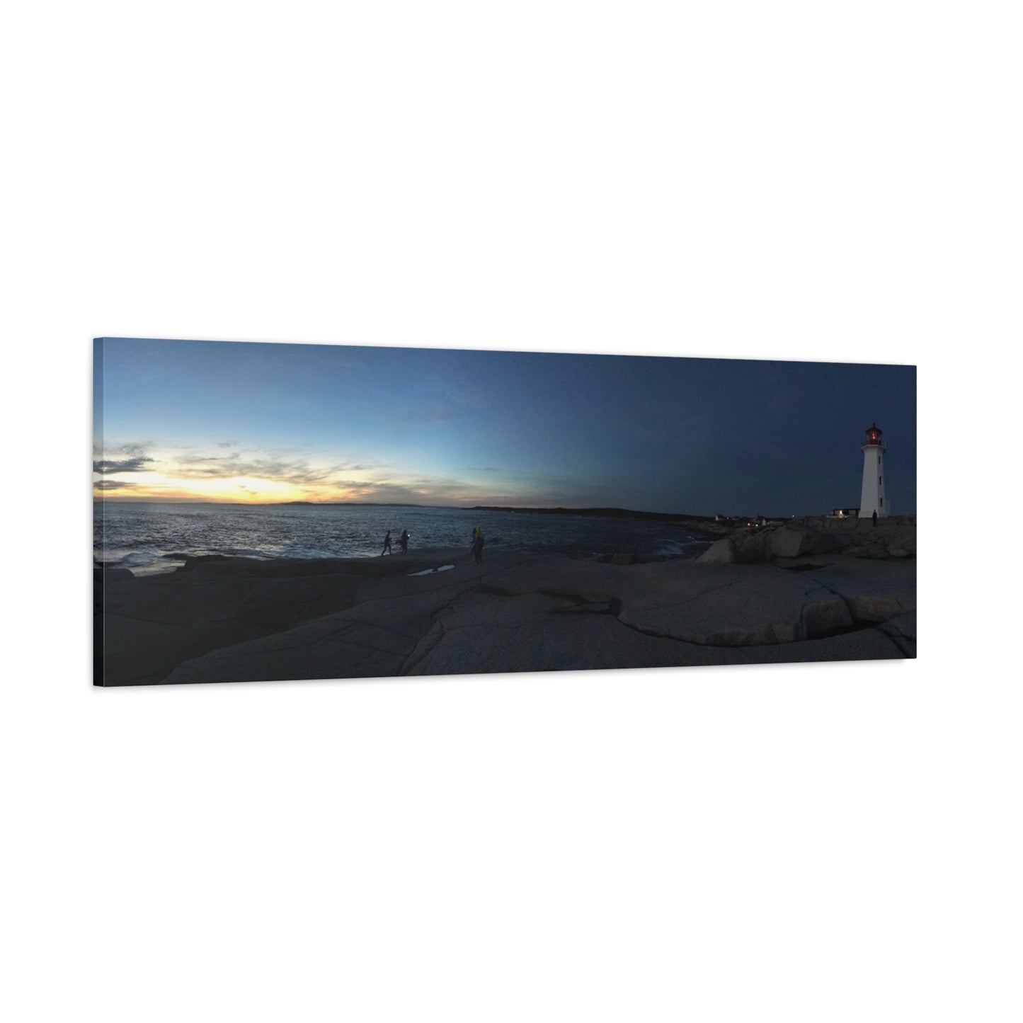 Stretched Canvas Art Print - Scenic Lighthouse Sunset Peggys Cove