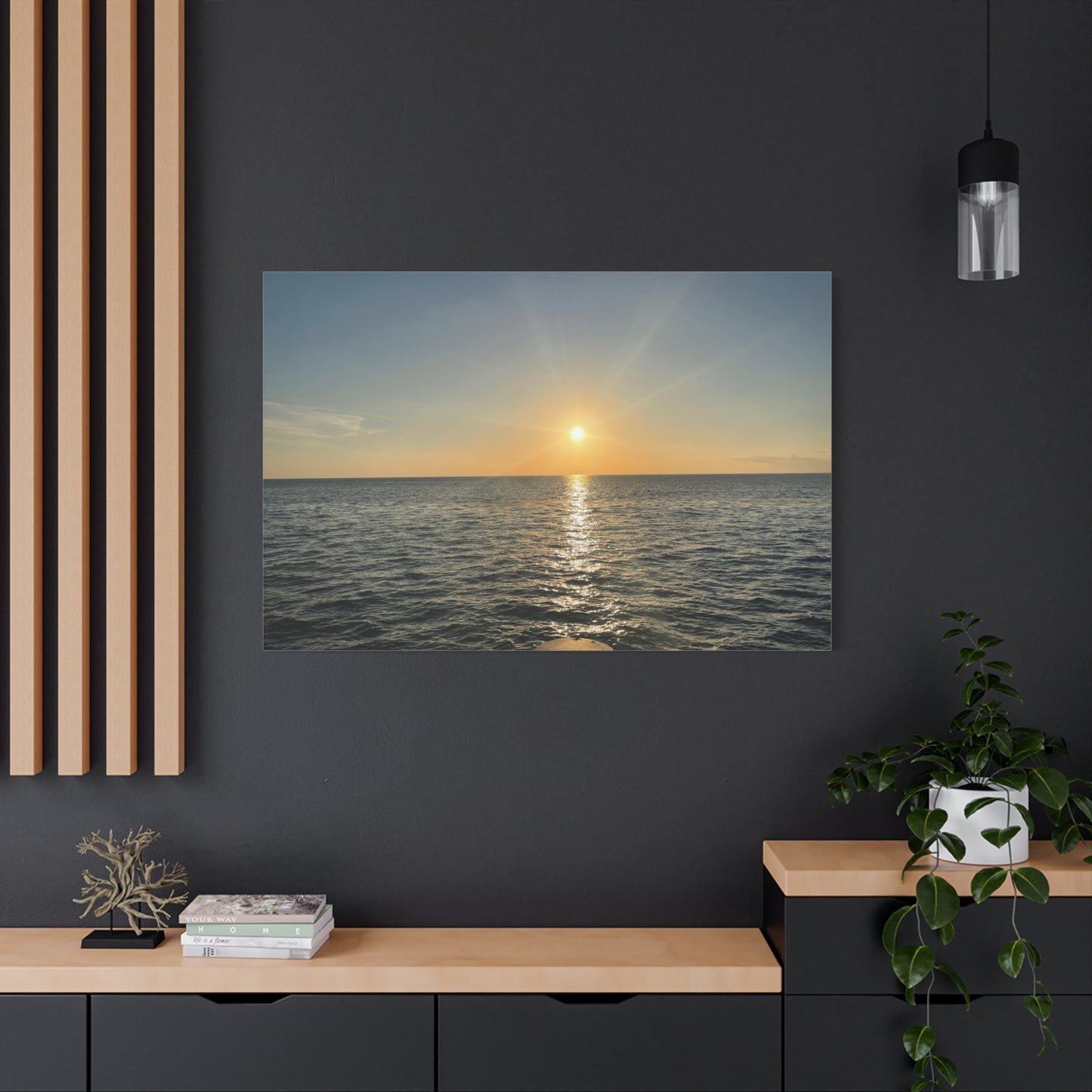 Sunset Canvas Wall Art, Coastal Decor for Beach Lovers, Home Interior, Perfect for Living Room, Gift for Holidays