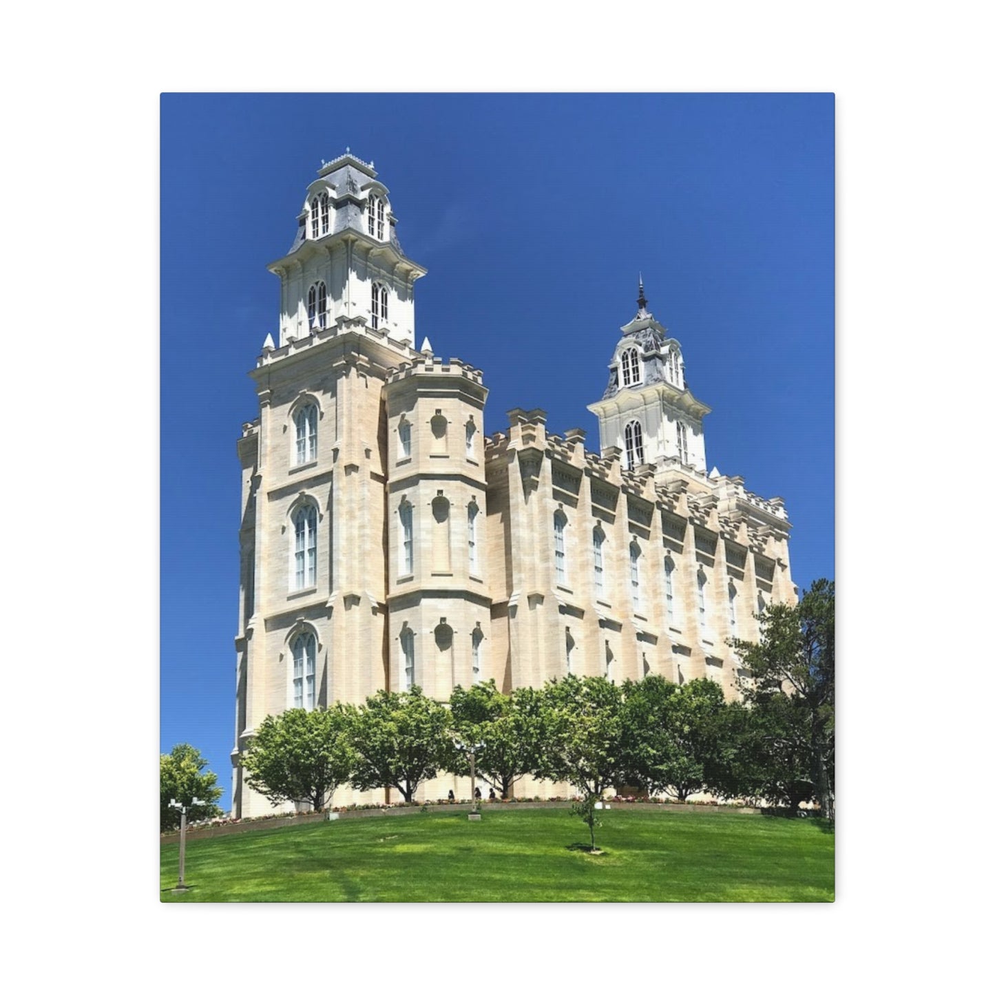 Matte Canvas Wall Art - Beautiful Architectural Print for Home Décor Manti Temple LDS