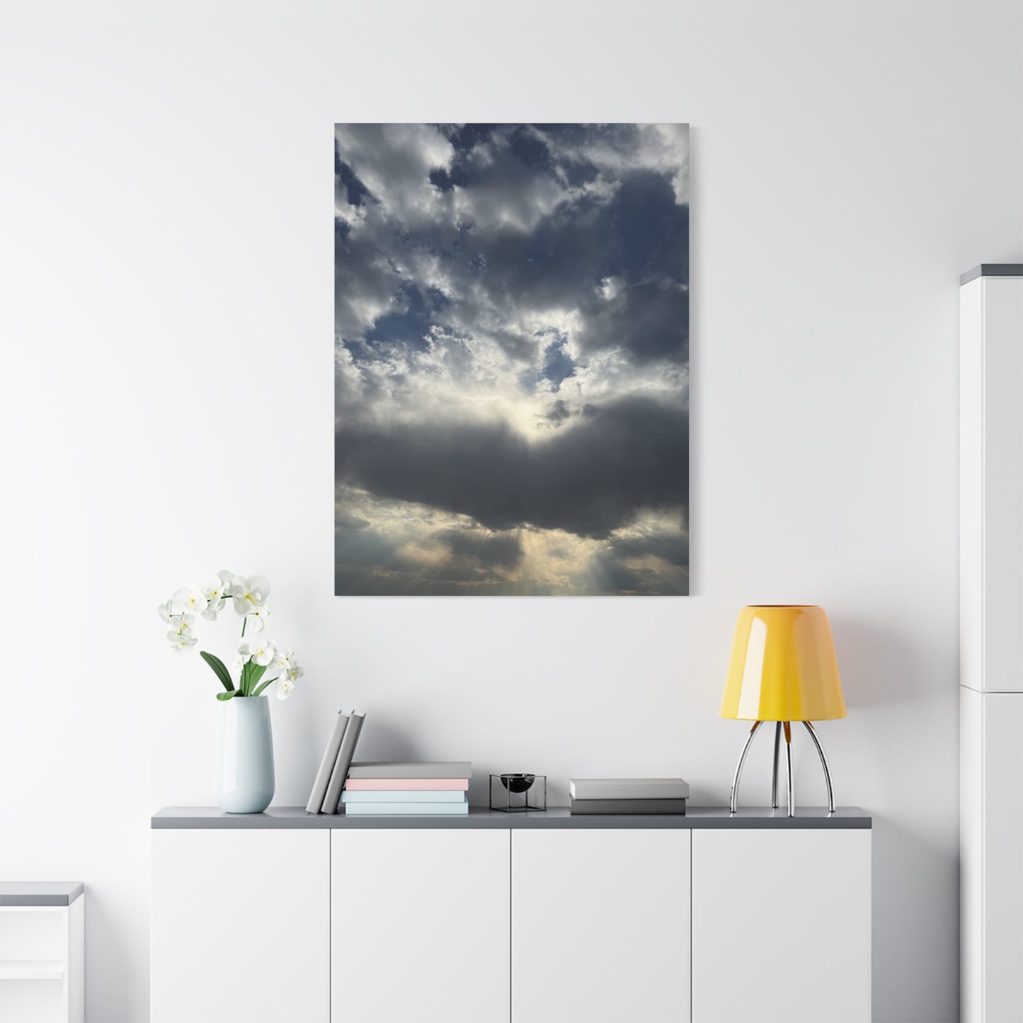 Cloudy Sky Canvas Art - Stretched Matte Wall Decor