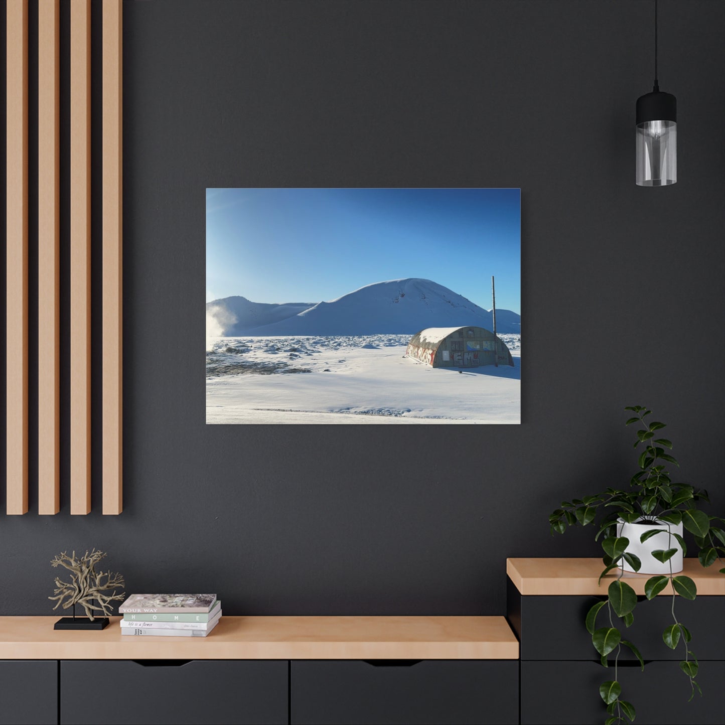 Snow-Covered Landscape Canvas Art - Stretched Matte Print