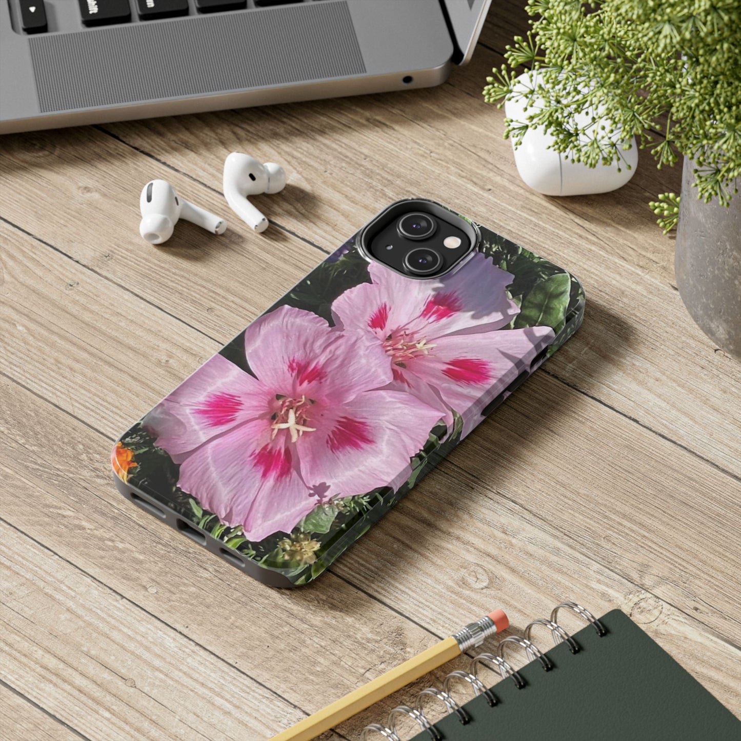 Vibrant Floral Tough Phone Case - Durable Protection with Stunning Pink Flowers