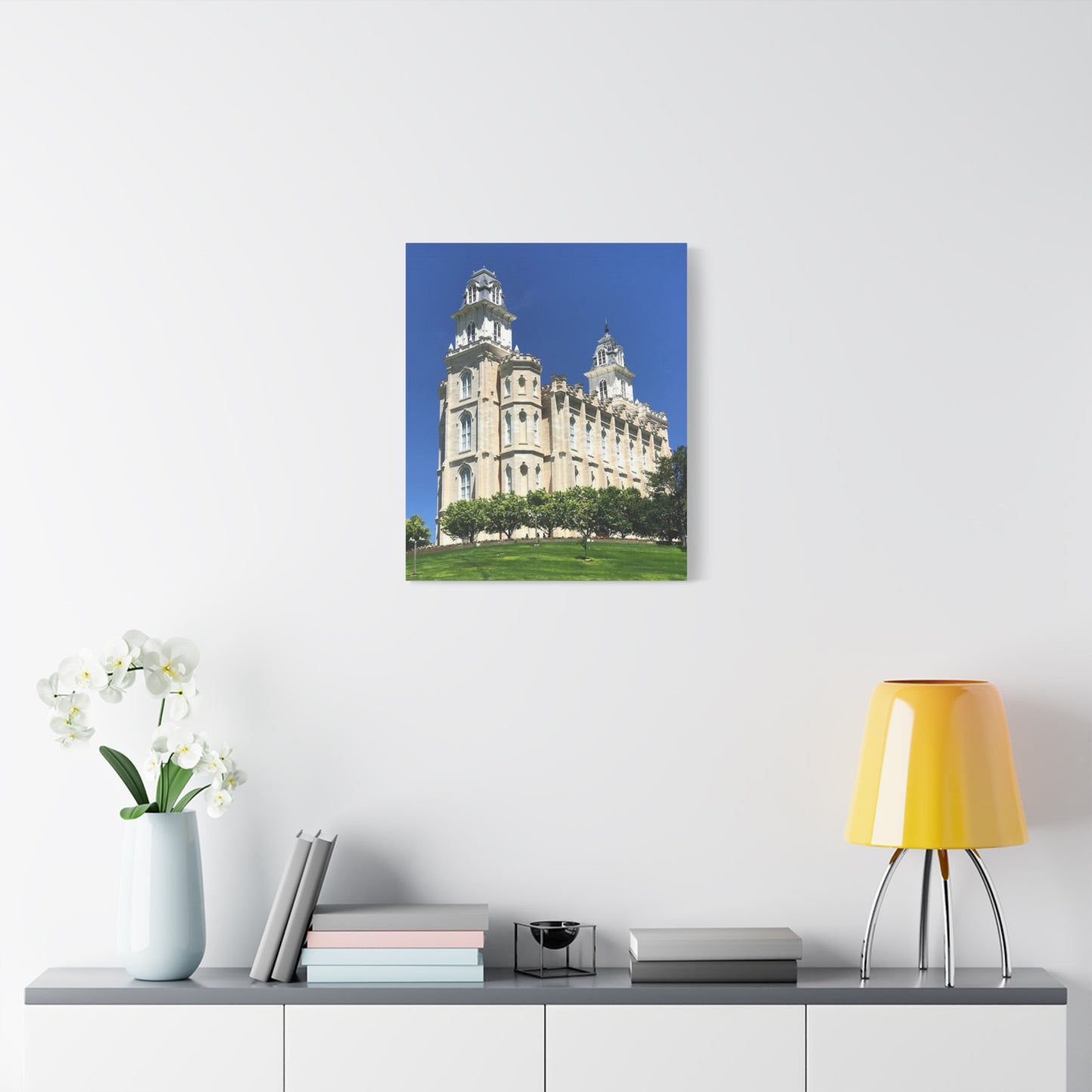 Matte Canvas Wall Art - Beautiful Architectural Print for Home Décor Manti Temple LDS