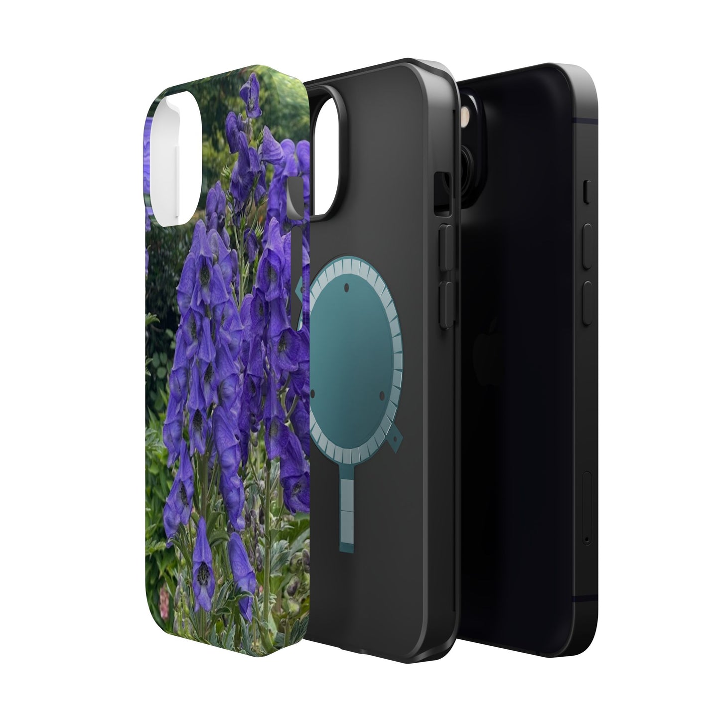 Floral Magnetic Tough Case - Vibrant Purple Flower Design for Resilience and Style