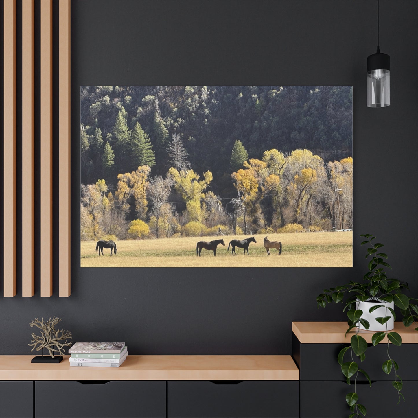 Scenic Horse Canvas Print - Rustic Wall Art for Nature Lovers
