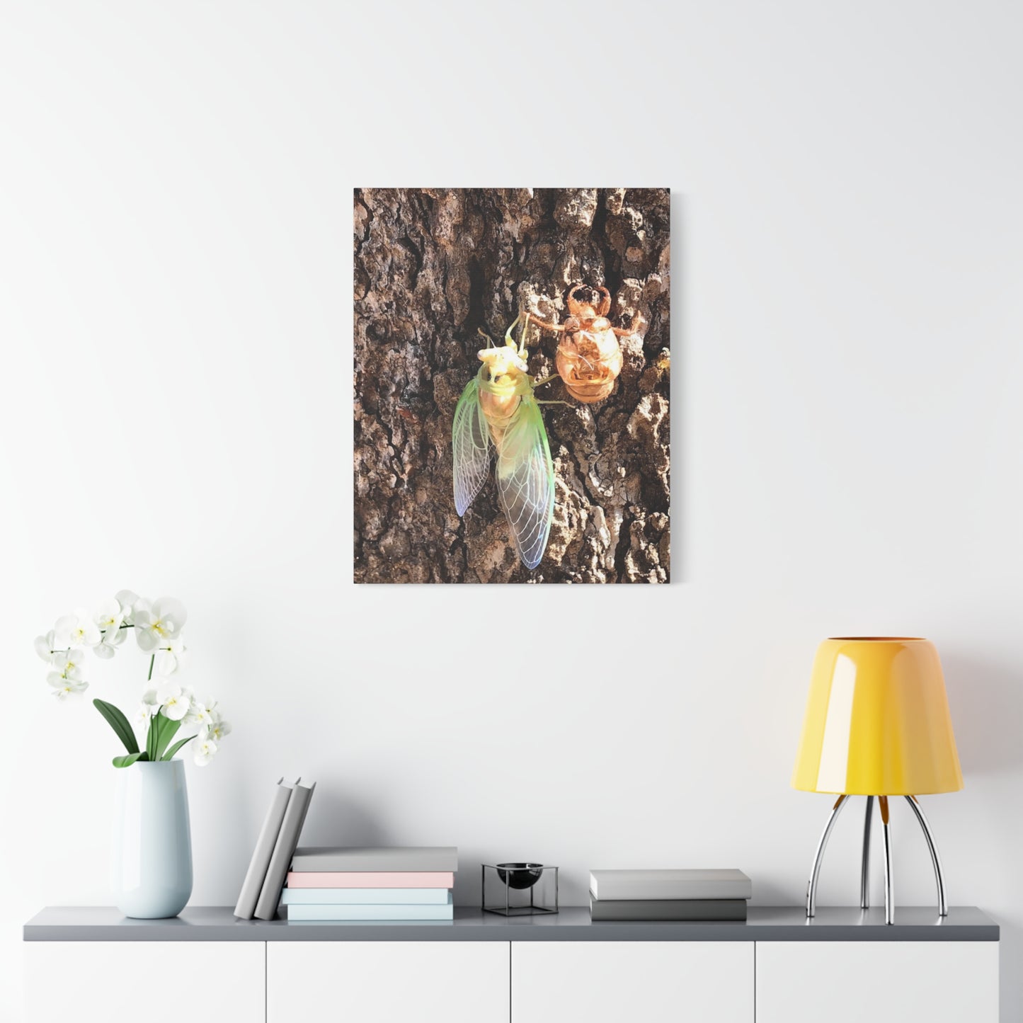 Nature-Inspired Wall Art: Cicada Lifecycle Canvas Print