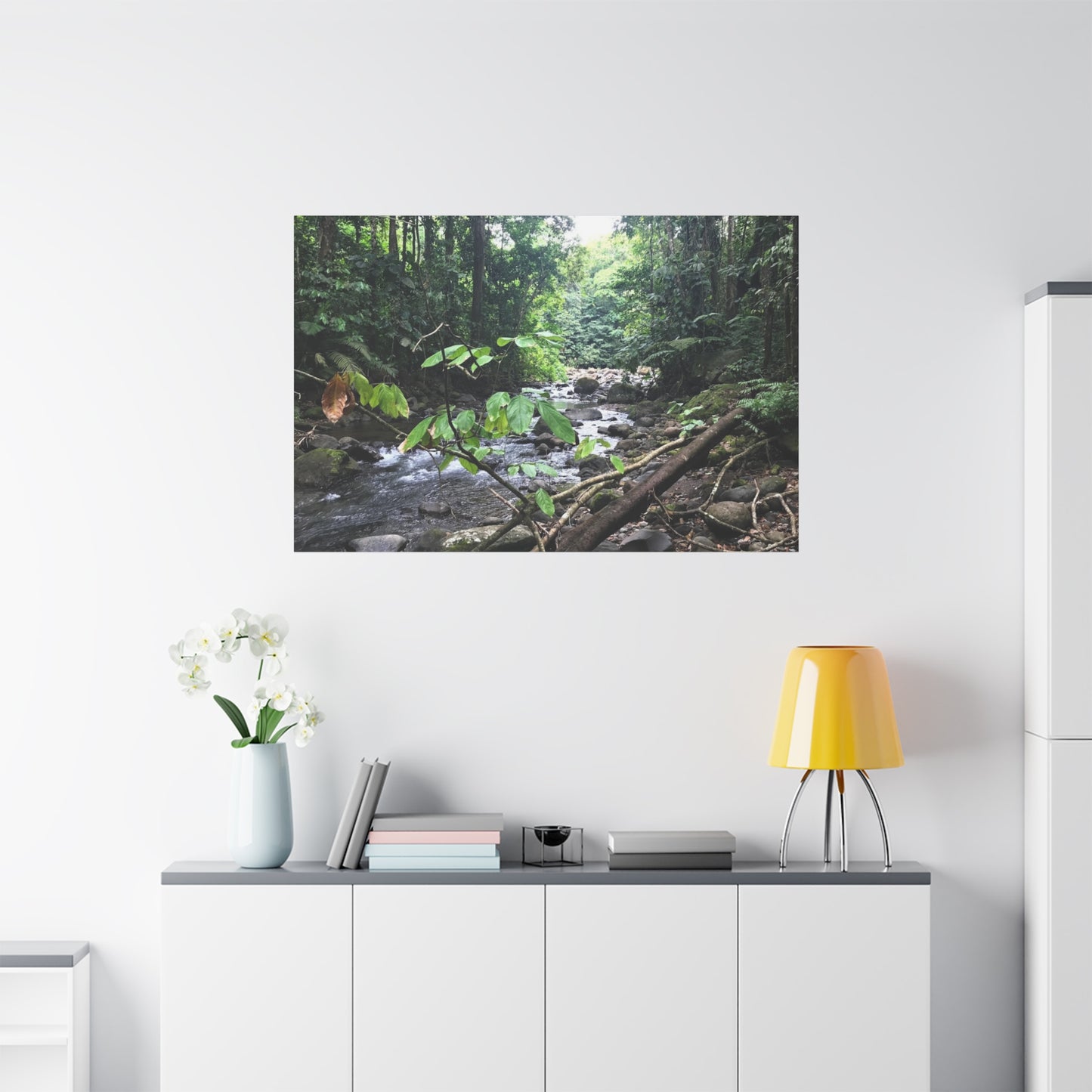 Nature-Inspired Matte Canvas Wall Art - Serene River Scene