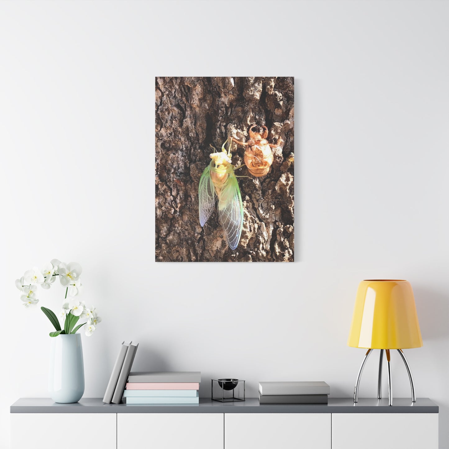 Nature-Inspired Wall Art: Cicada Lifecycle Canvas Print