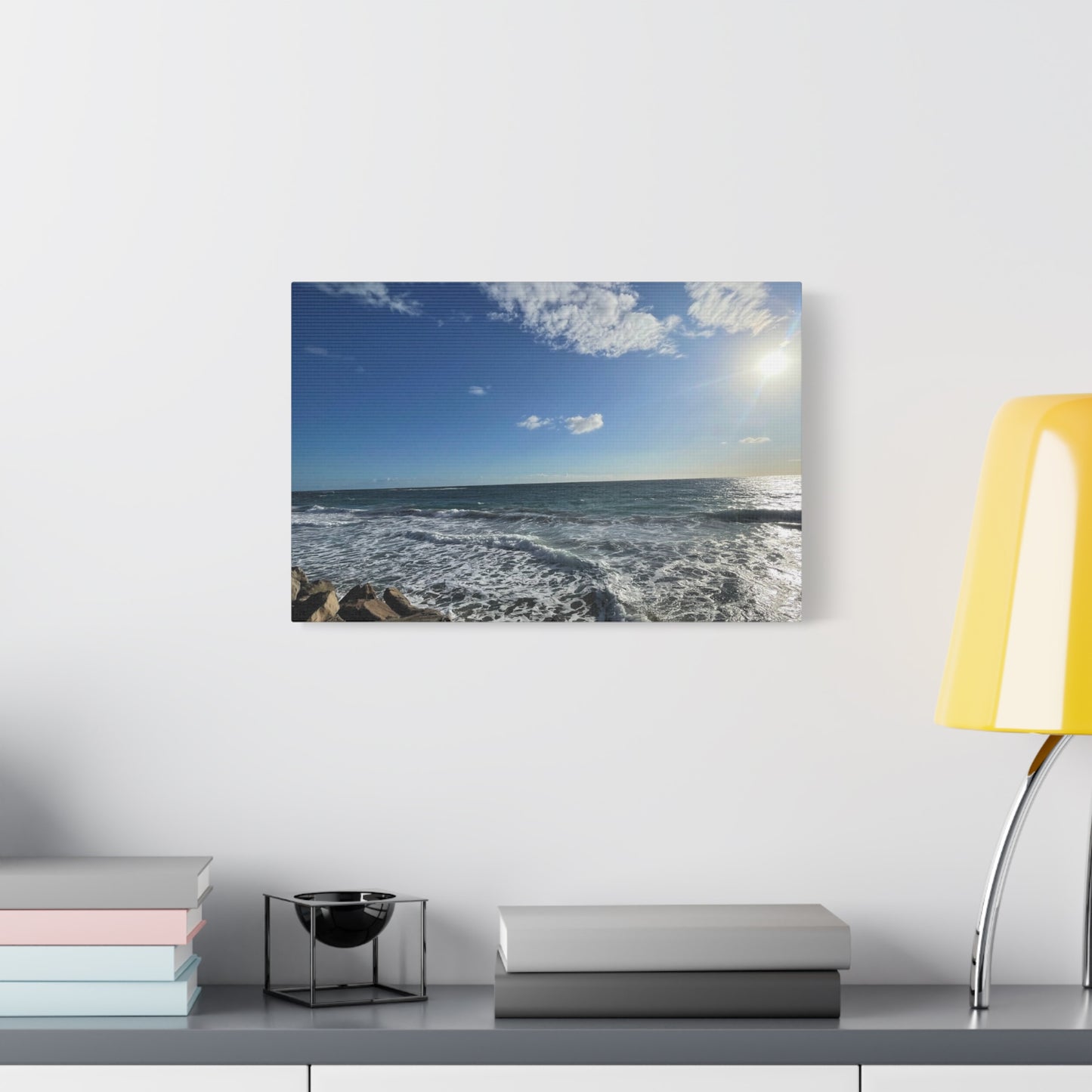 Ocean Waves Stretched Canvas Art - Serene Coastal Home Decor