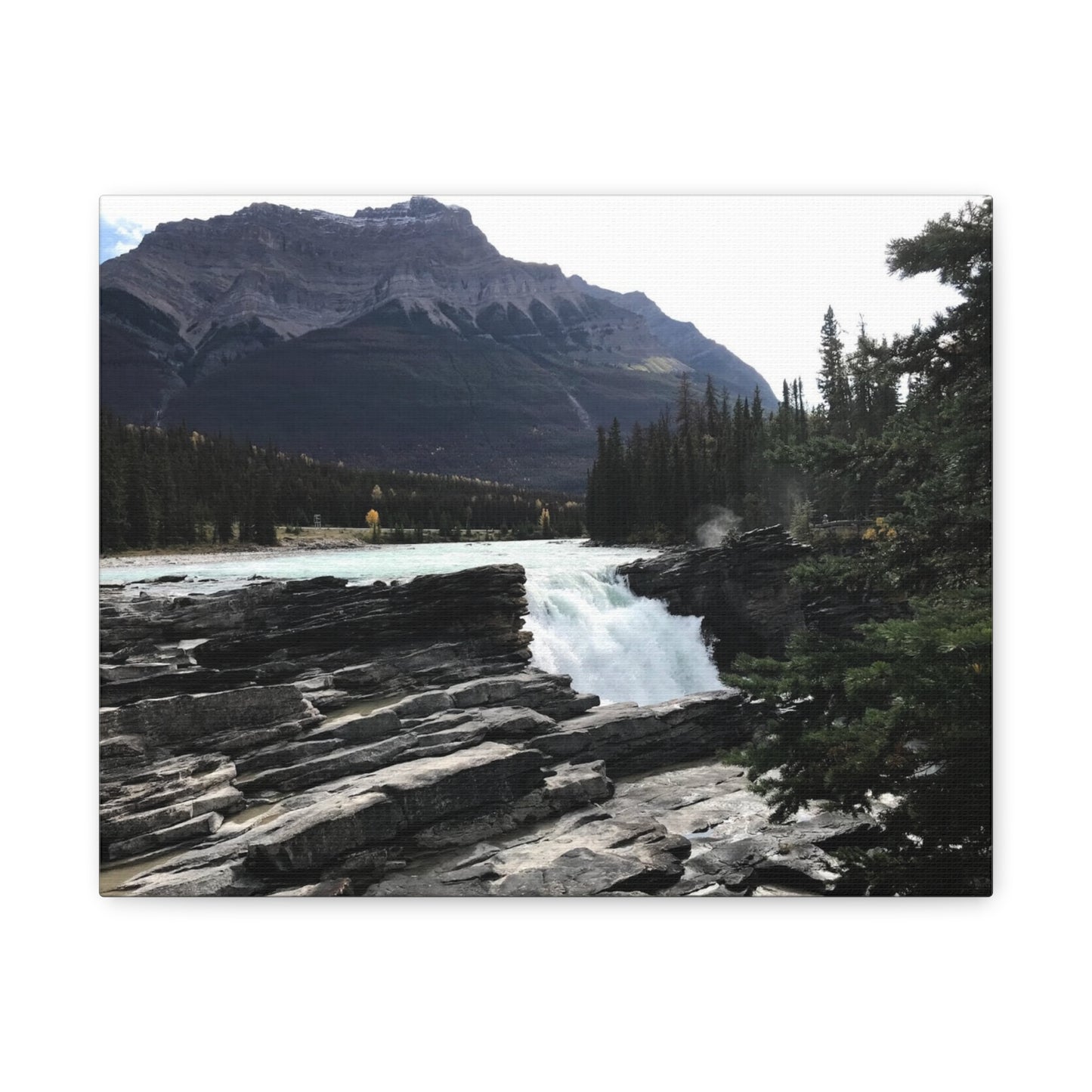 Mountain Waterfall Canvas Art - Stretched Wall Decor for Nature Lovers