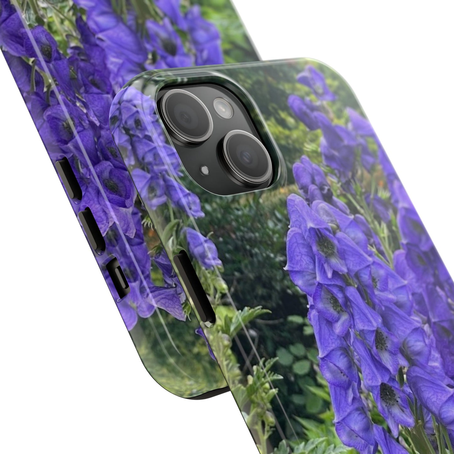 Elegant Floral Tough Phone Case - Purple Aconite Design