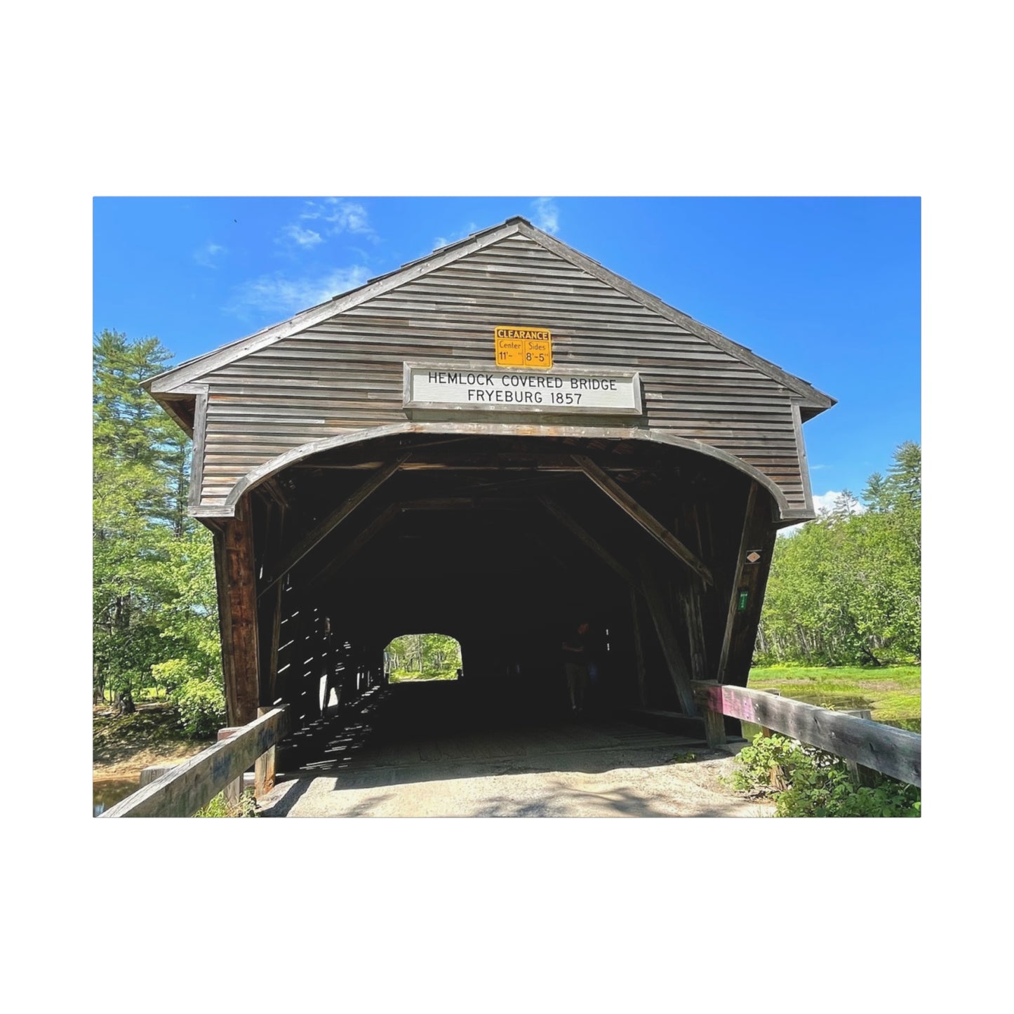 Scenic Covered Bridge Canvas Art – 1.25" Stretched Wall Decor for Nature Lovers