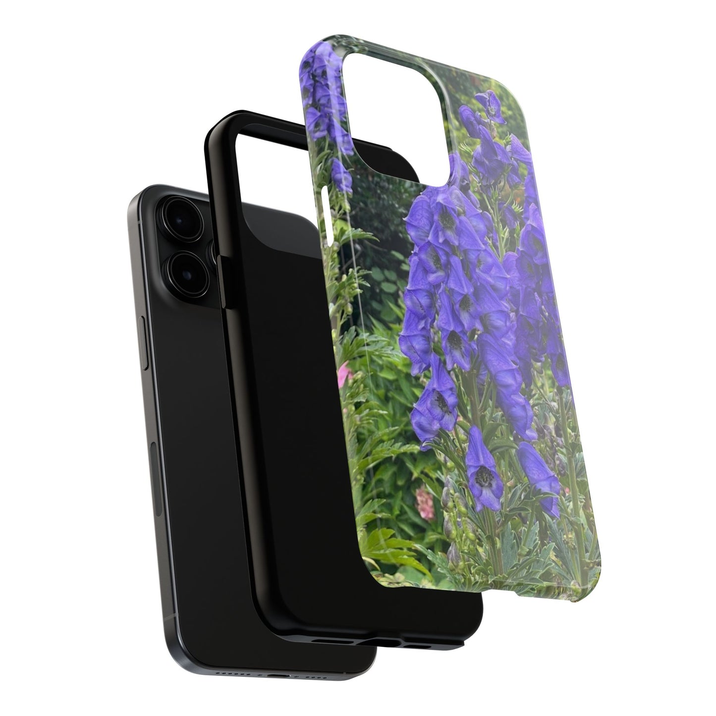 Elegant Floral Tough Phone Case - Purple Aconite Design