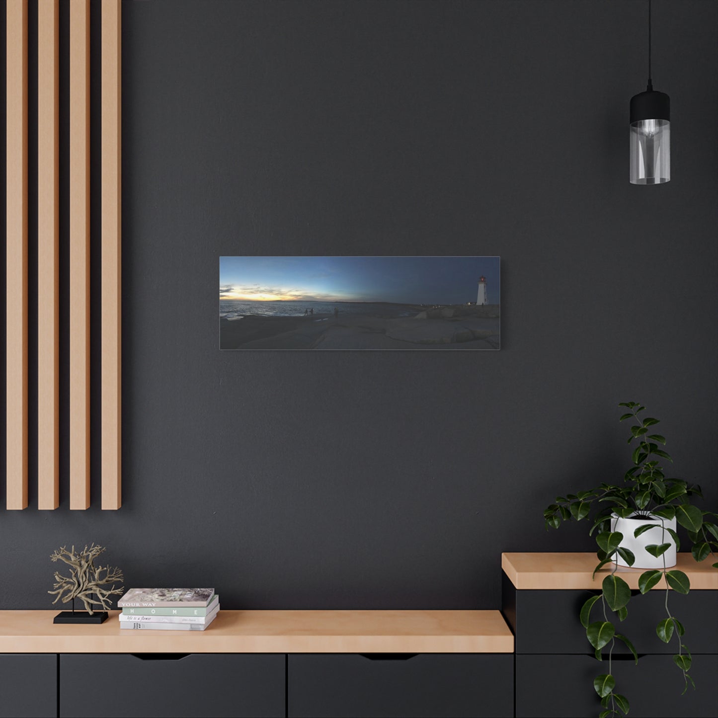 Stretched Canvas Art Print - Scenic Lighthouse Sunset Peggys Cove