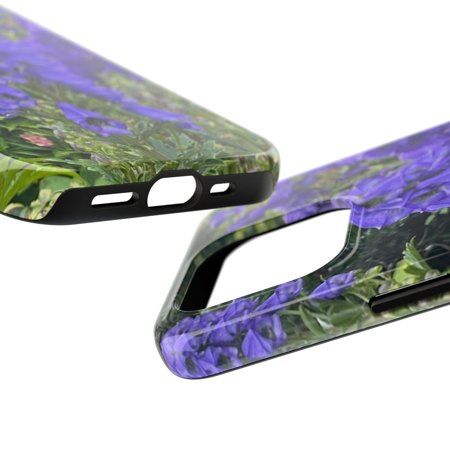 Elegant Floral Tough Phone Case - Purple Aconite Design