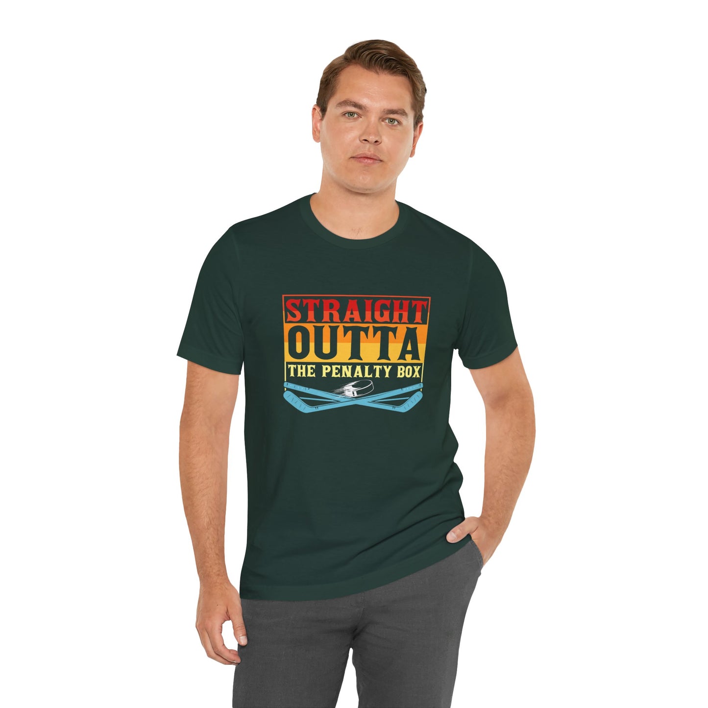 Straight Outta The Penalty Box Unisex T-Shirt - Fun Sports Tee for Game Day Hockey